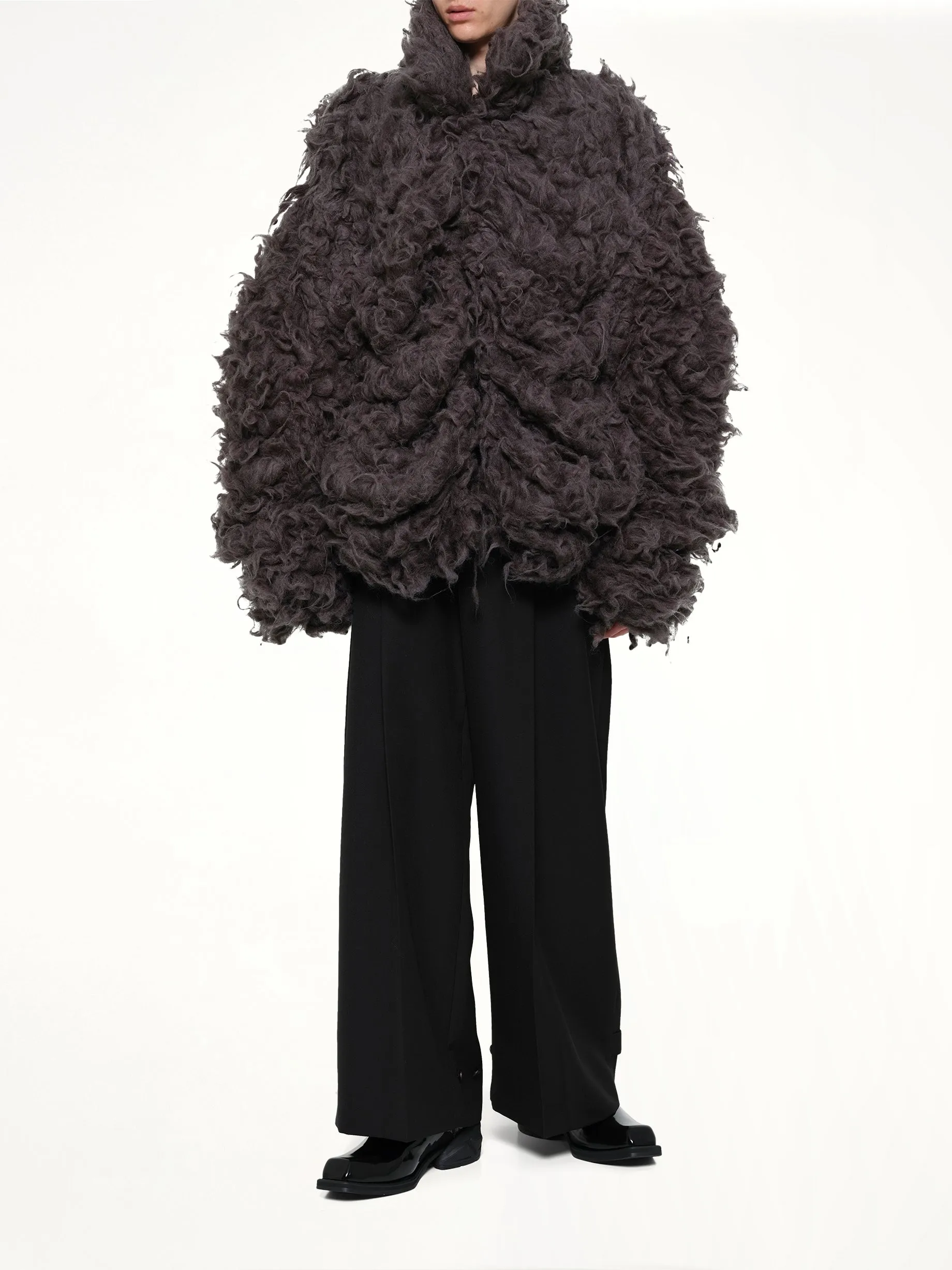Smoke Fur Jacket in Black sold by MARAIS product image thumbnail 4