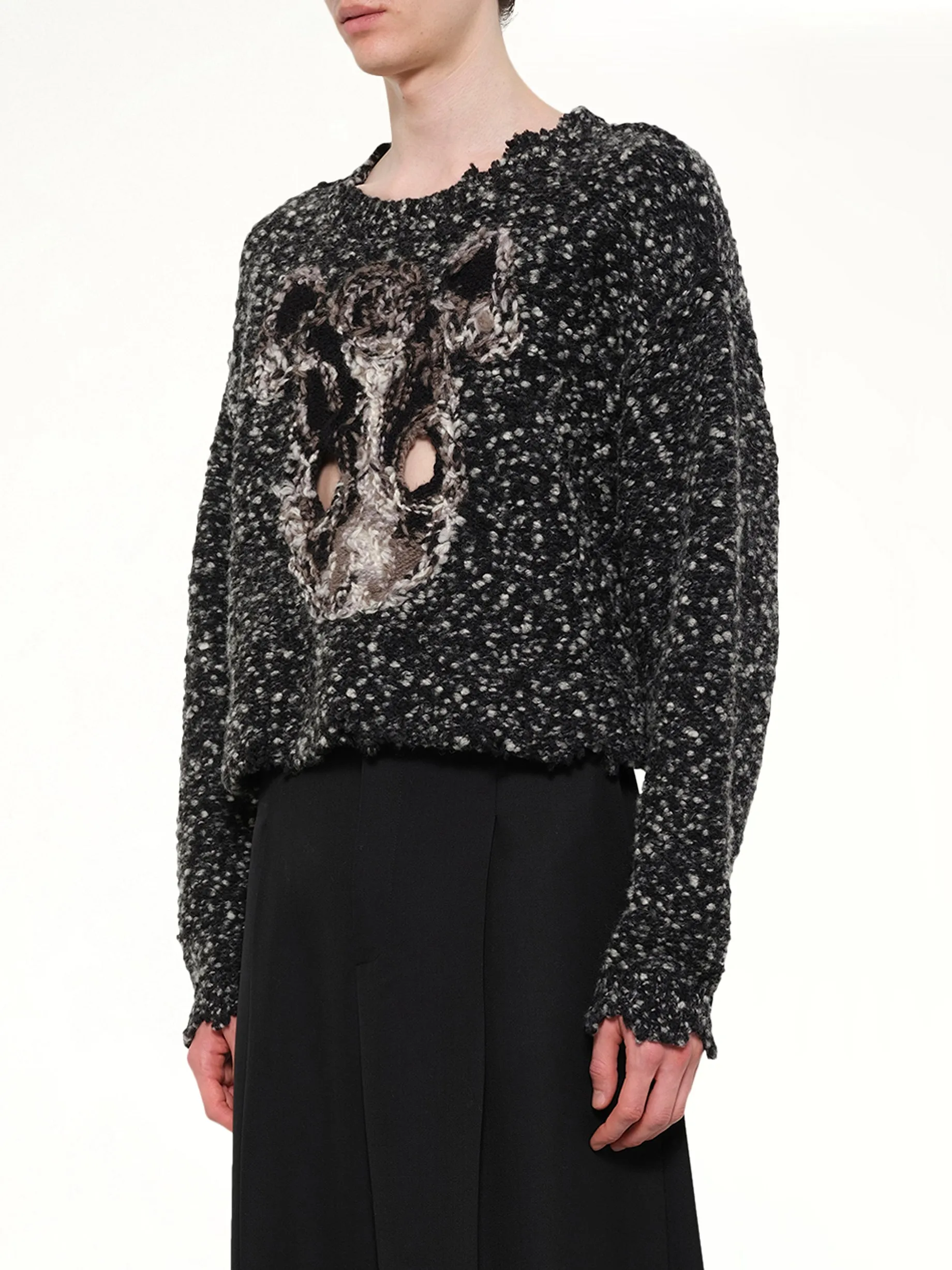 Acting Gas Mask Knit Pullover in Charcoal sold by MARAIS product image thumbnail 3