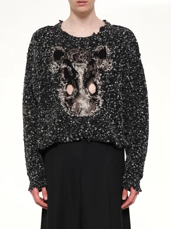Acting Gas Mask Knit Pullover in Charcoal made by Doublet