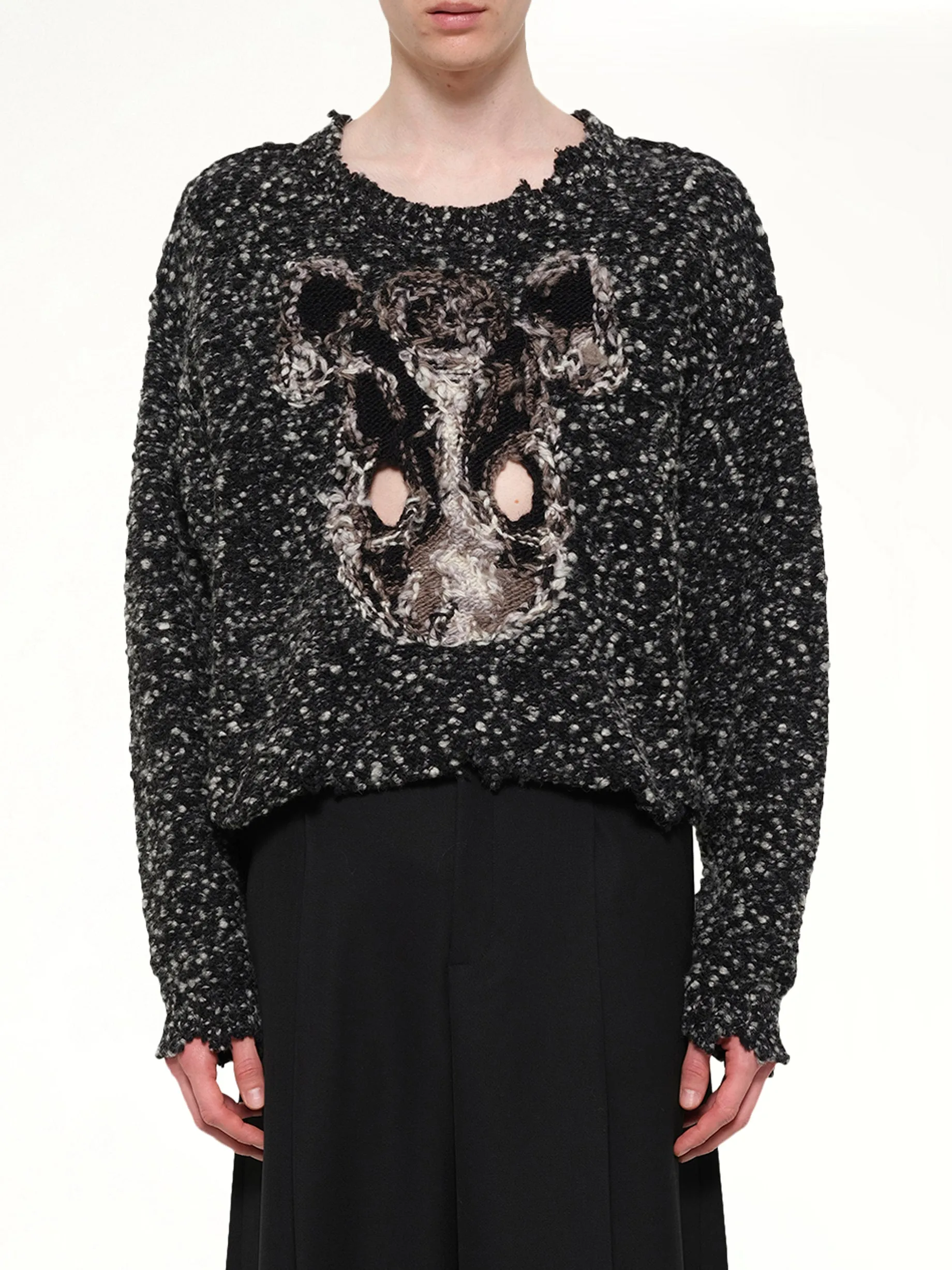 Acting Gas Mask Knit Pullover in Charcoal sold by MARAIS