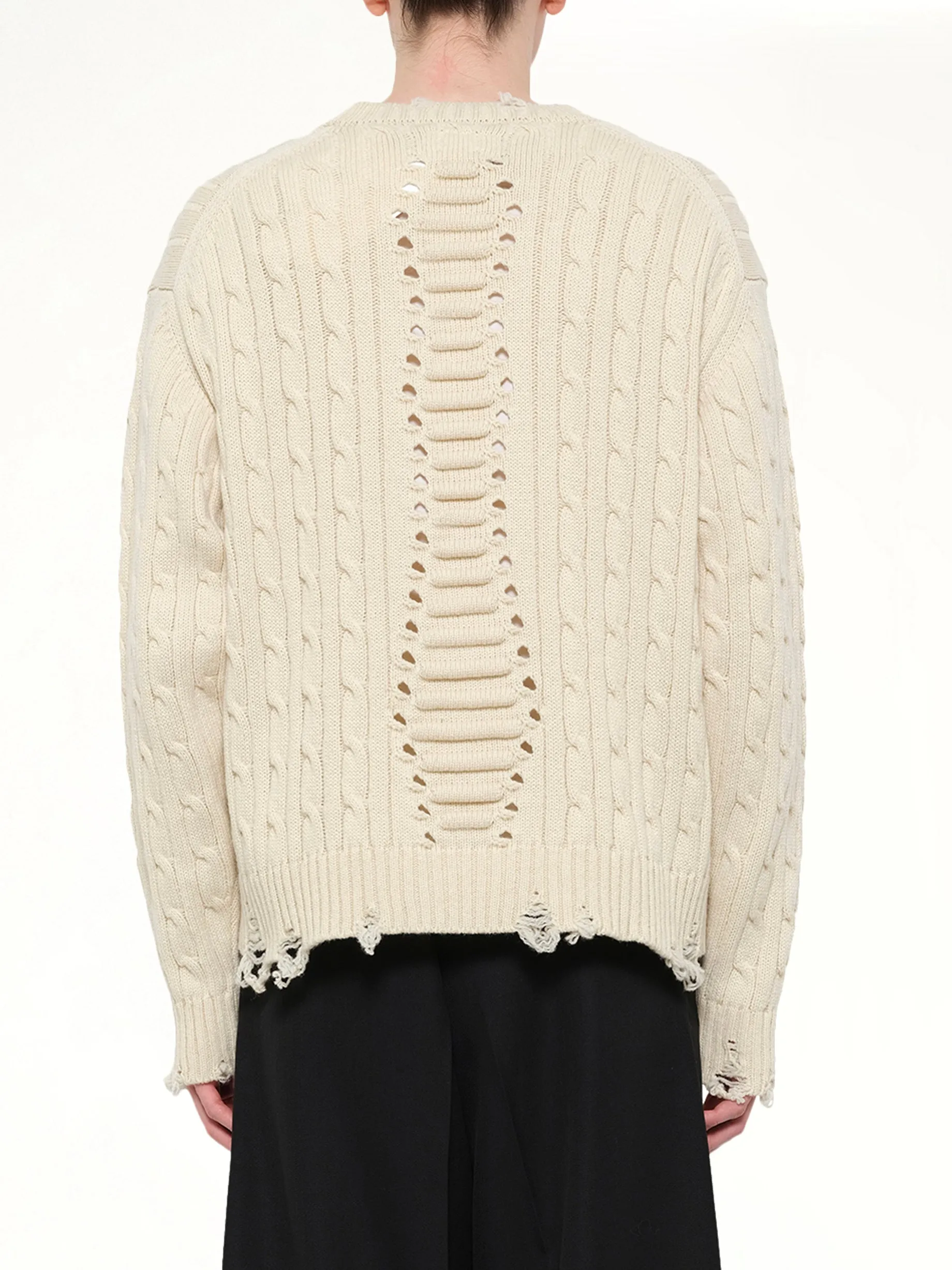 Rib Cage Cable Knit Pullover in Ivory sold by MARAIS product image thumbnail 5