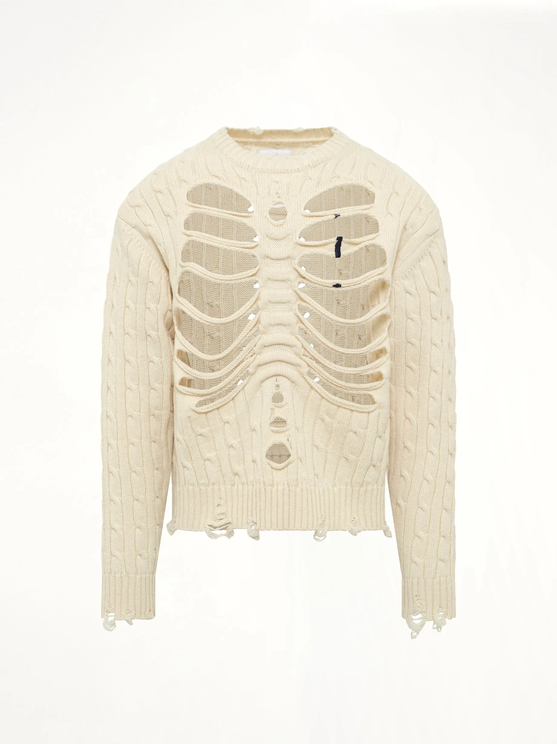 Rib Cage Cable Knit Pullover in Ivory sold by MARAIS product image thumbnail 2