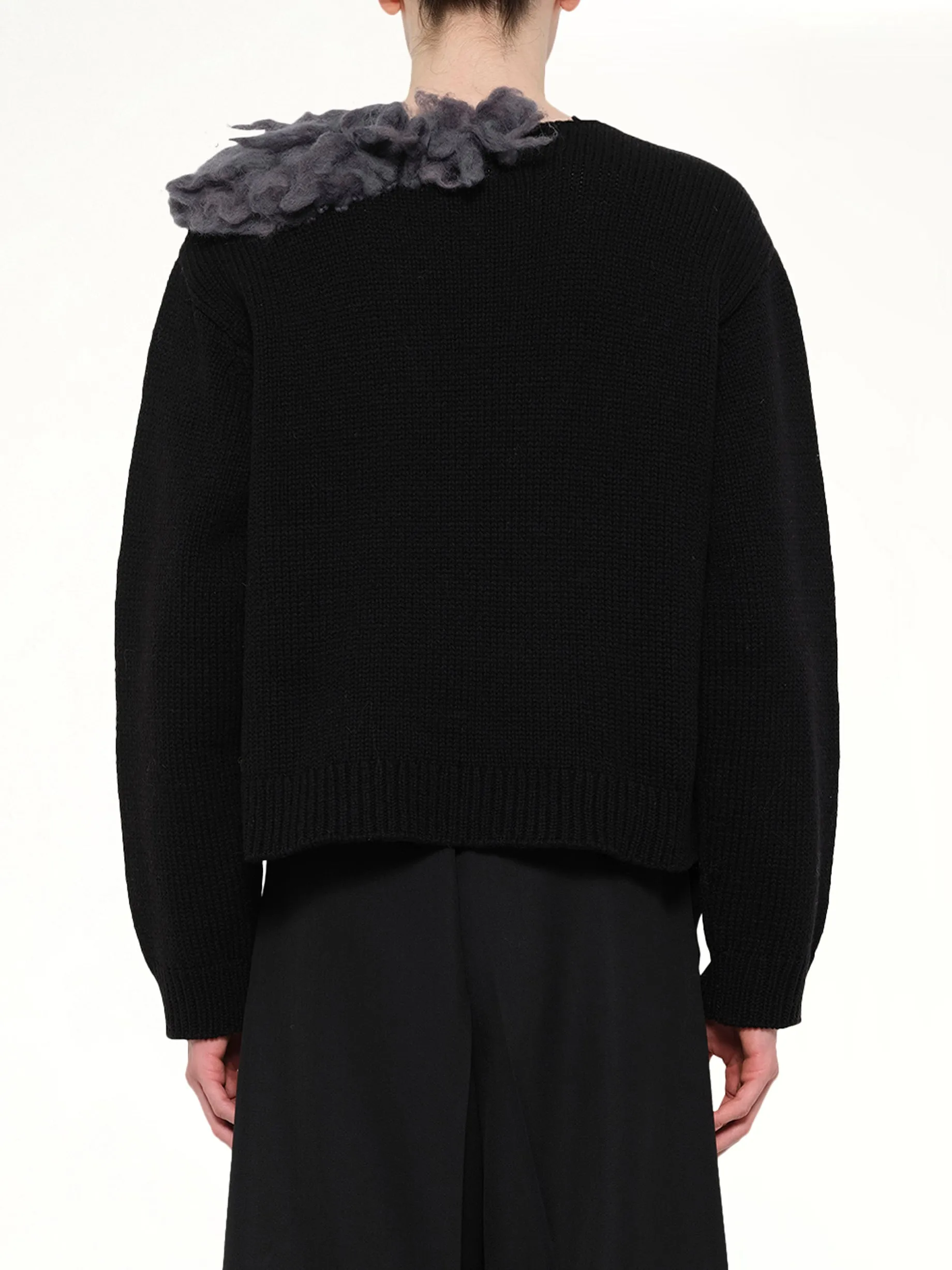 Smoking Factory Intarsia Knit Pullover in Black sold by MARAIS product image thumbnail 5