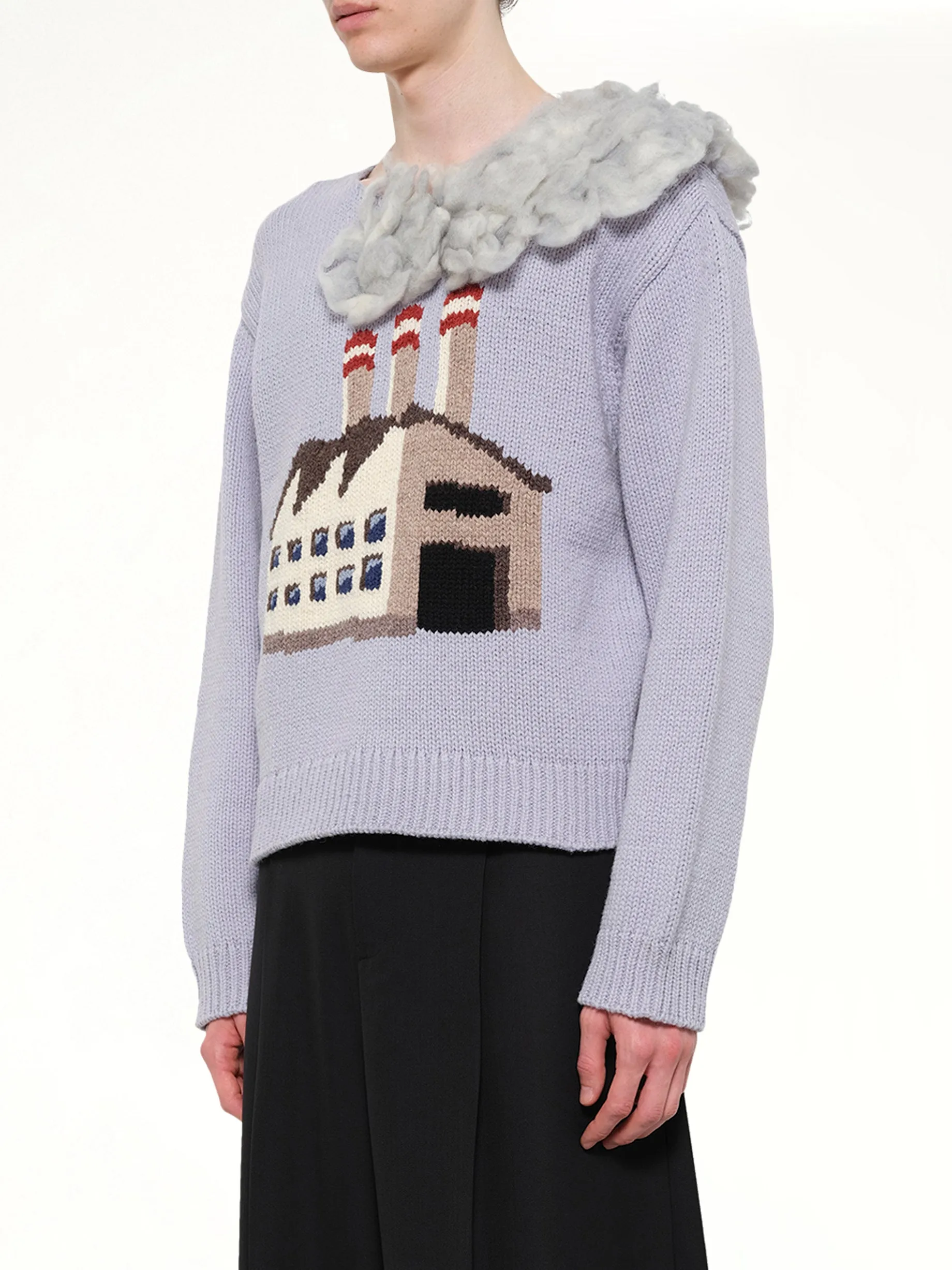 Smoking Factory Intarsia Knit Pullover in Blue sold by MARAIS product image thumbnail 3