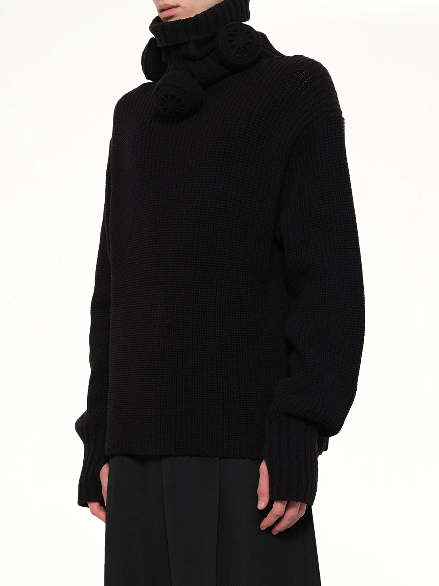 Gas Mask Turtleneck Knit in Black sold by MARAIS product image thumbnail 3