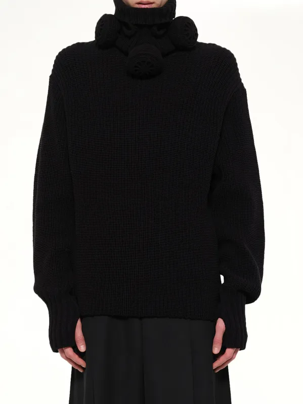 Gas Mask Turtleneck Knit in Black made by Doublet