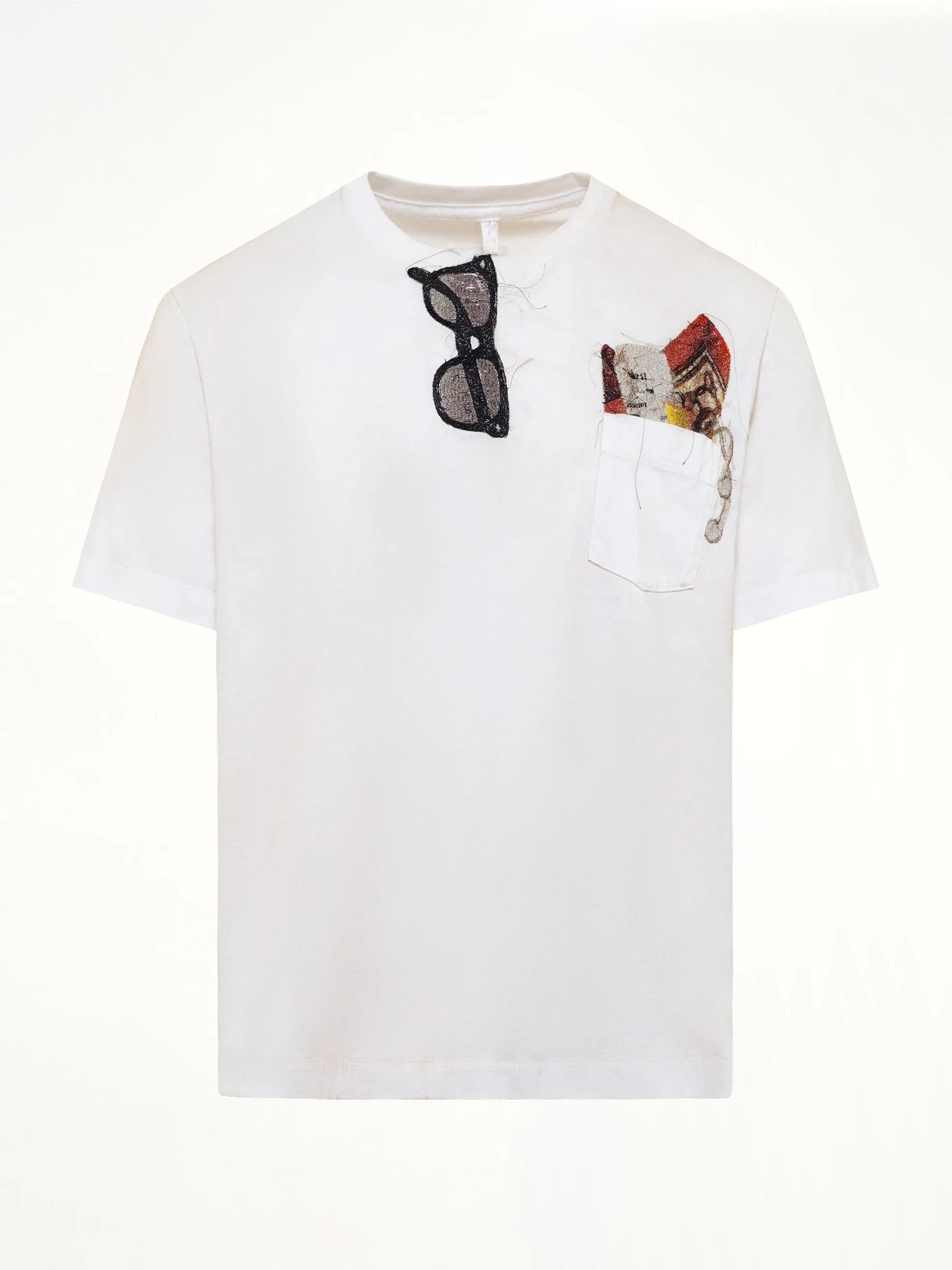 Trompe L’Oeil Embroidery T-Shirt in White sold by MARAIS product image thumbnail 2