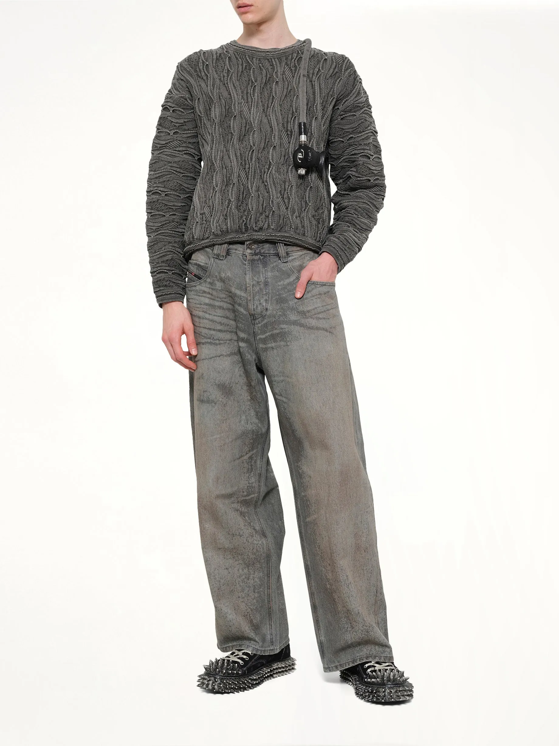 Air Yarn Regulator Knit Pullover in Charcoal sold by MARAIS product image thumbnail 4