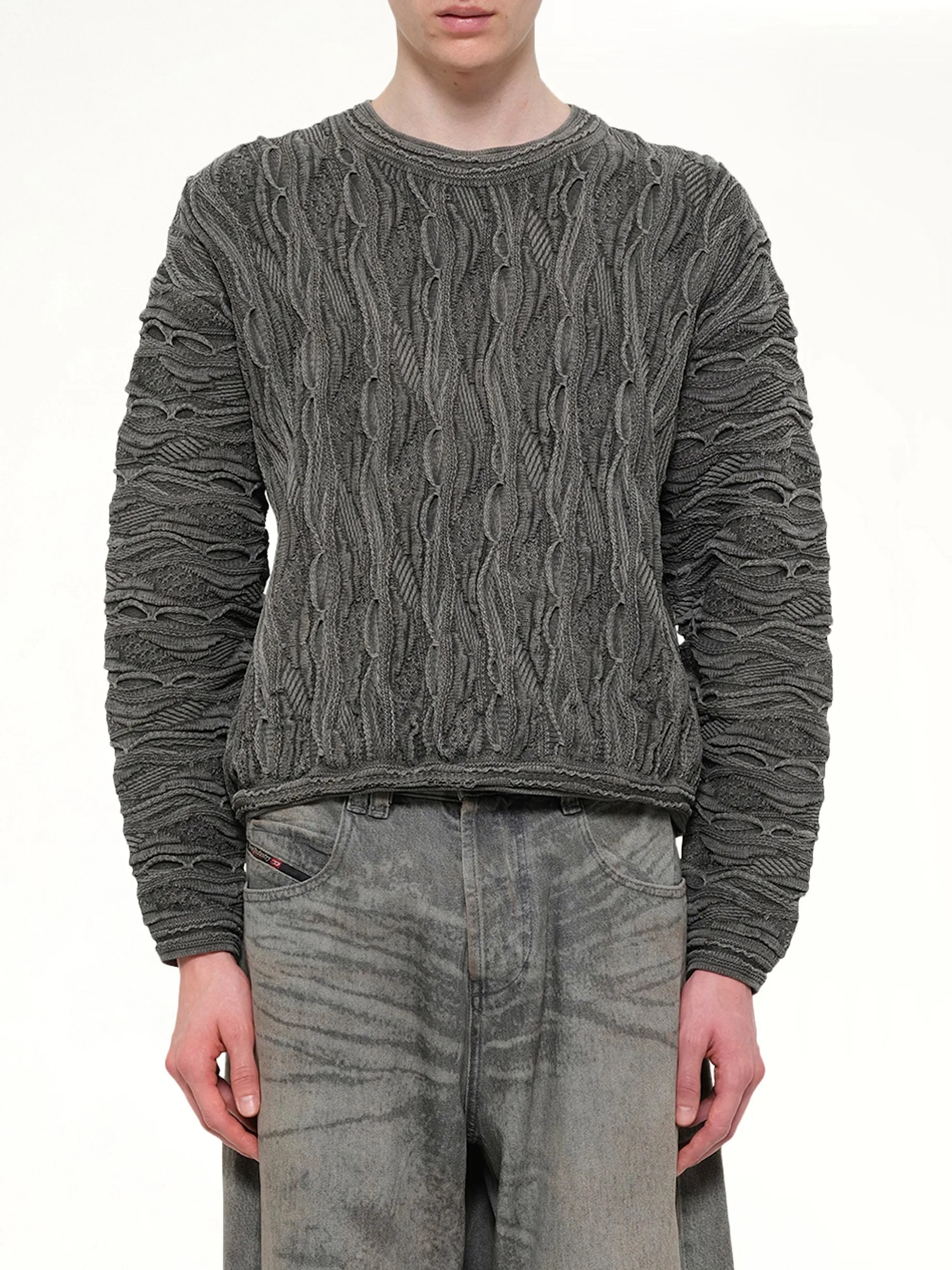 Air Yarn Regulator Knit Pullover in Charcoal sold by MARAIS