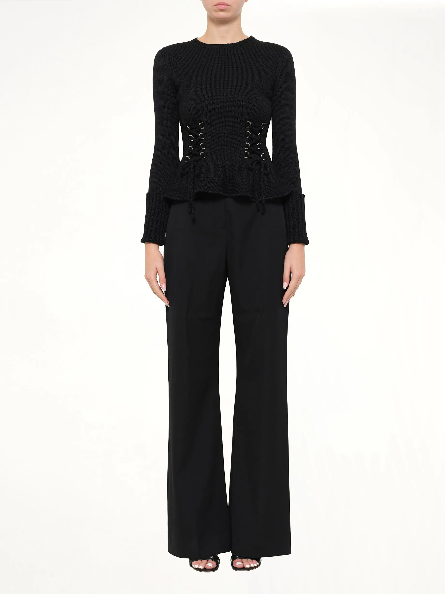 Lace Up Pullover in Black sold by MARAIS product image thumbnail 2