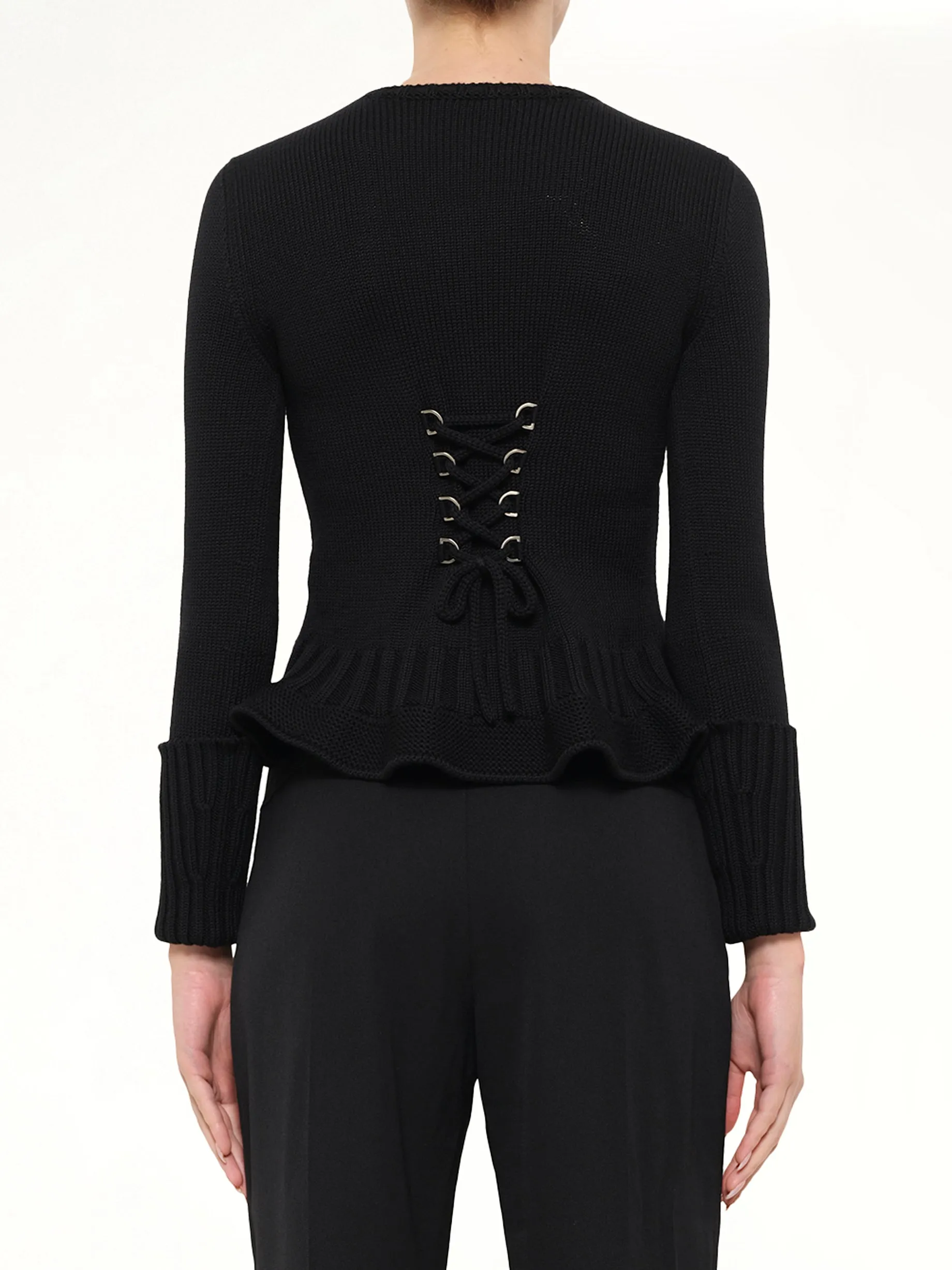 Lace Up Pullover in Black sold by MARAIS product image thumbnail 3