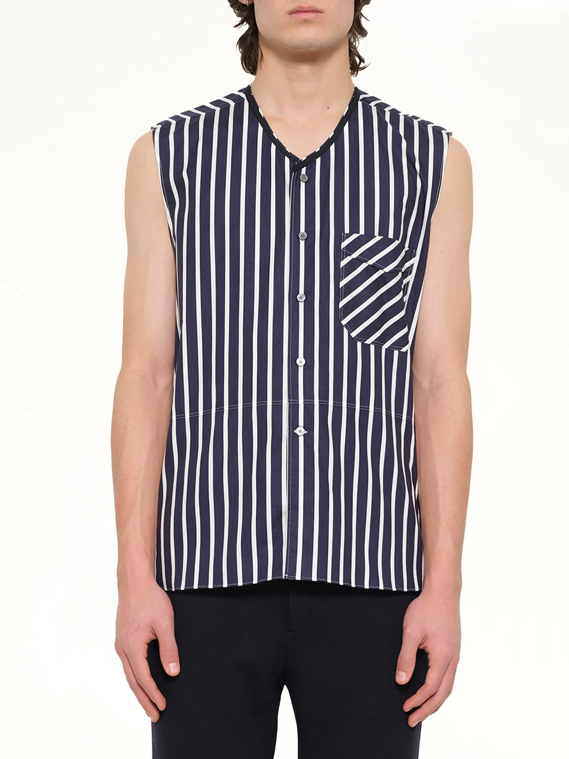 Ribbon V Neck in Navy sold by MARAIS