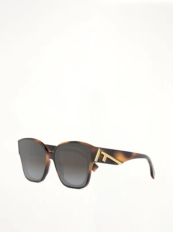 Fendi FE40098F 6553B Cat Eye Sunglasses in Havana made by Fendi