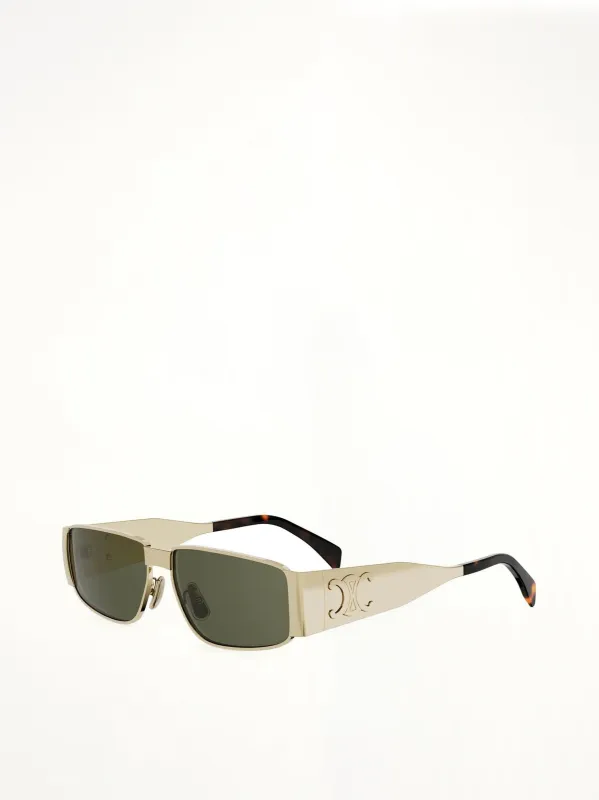 CL40325U 5930N METAL SUNGLASSES in Shiny Endura Gold/Green made by Celine