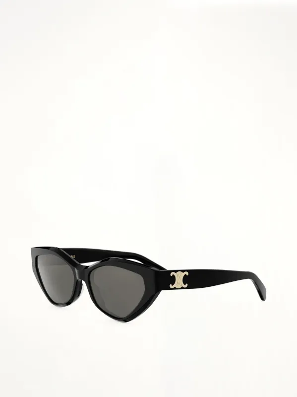 CL40323U Acetate Sunglasses in Shiny Black/Grey made by Celine