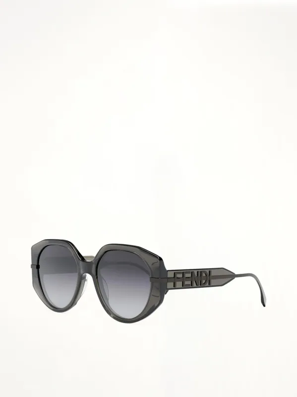Fendi FE40083U 5420B Round Sunglasses in Grey made by Fendi