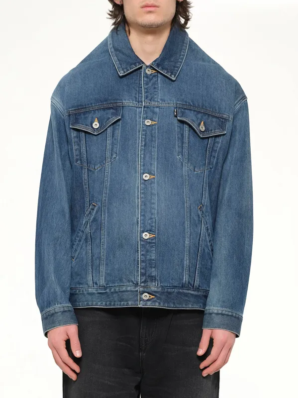 Head Drop Denim Jacket in Indigo made by Doublet