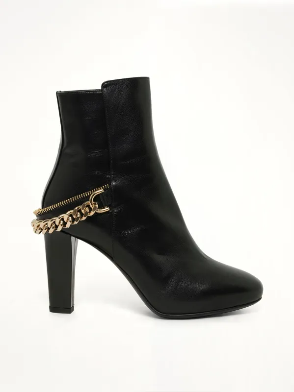 Boots W/ Chain in Black made by Lanvin