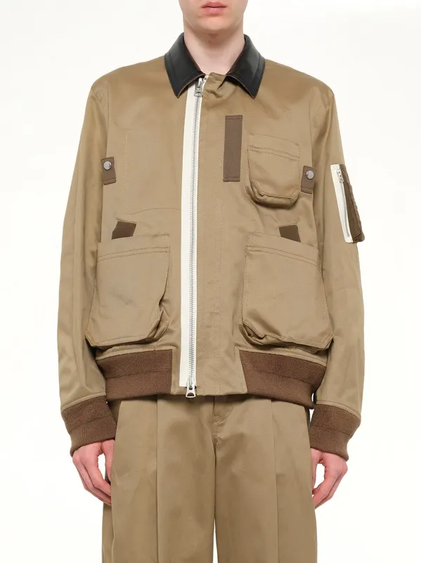 Cotton Chino Blouson in Dark Beige made by Sacai