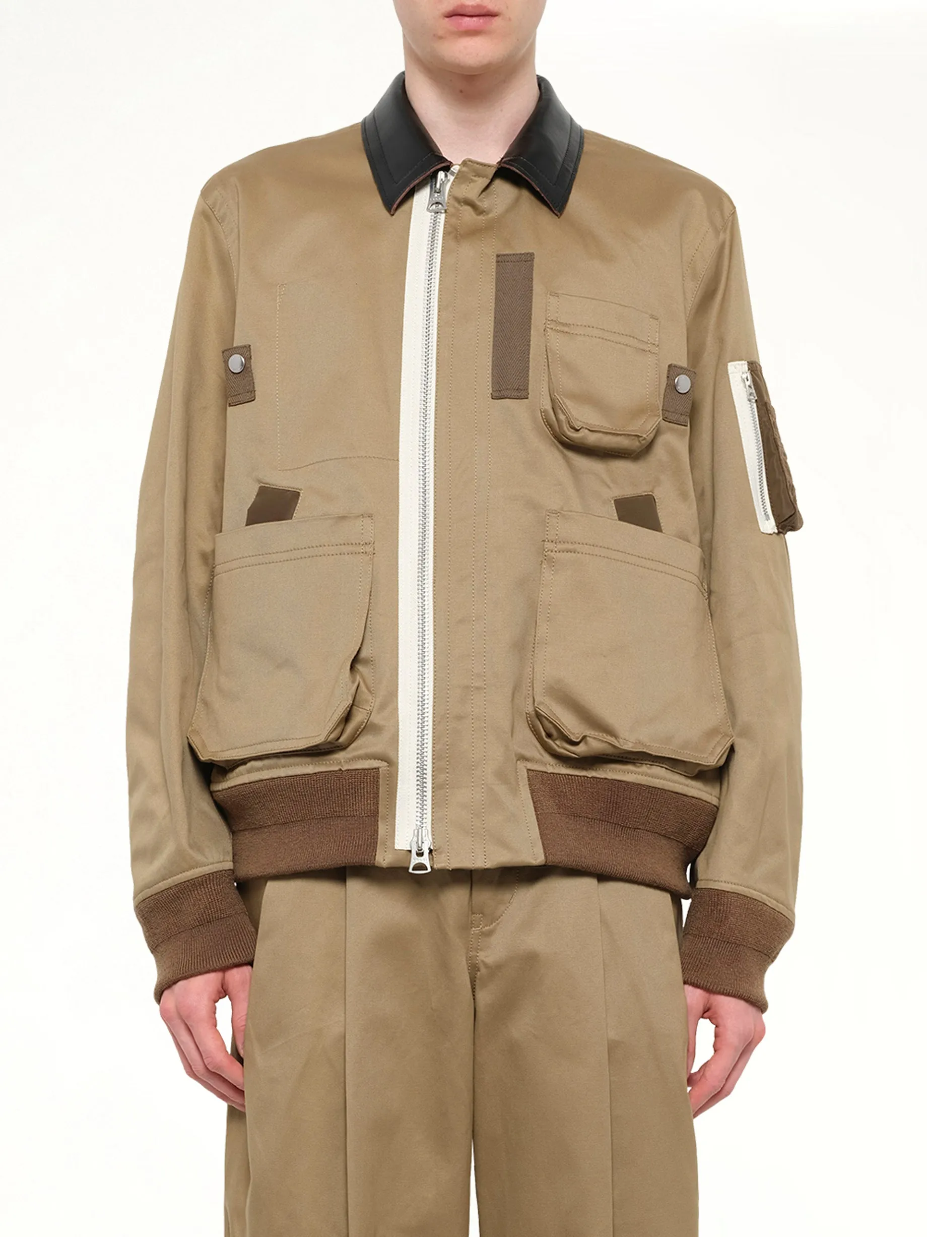 Cotton Chino Blouson in Dark Beige sold by MARAIS