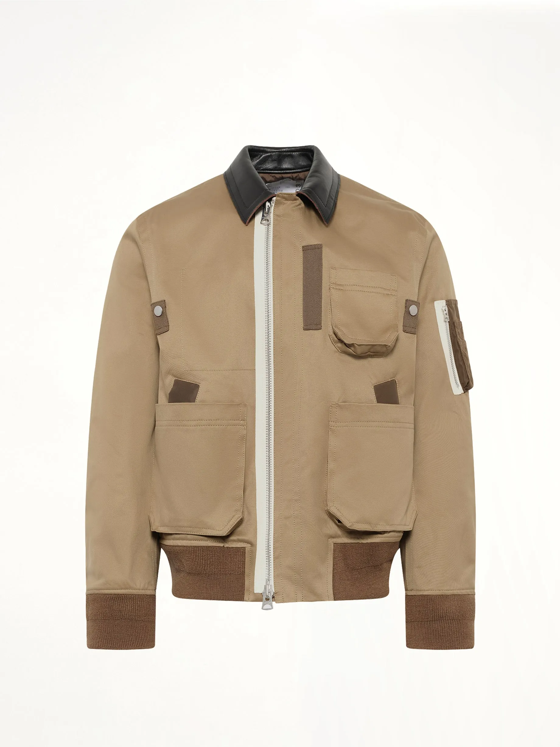 Cotton Chino Blouson in Dark Beige sold by MARAIS product image thumbnail 2