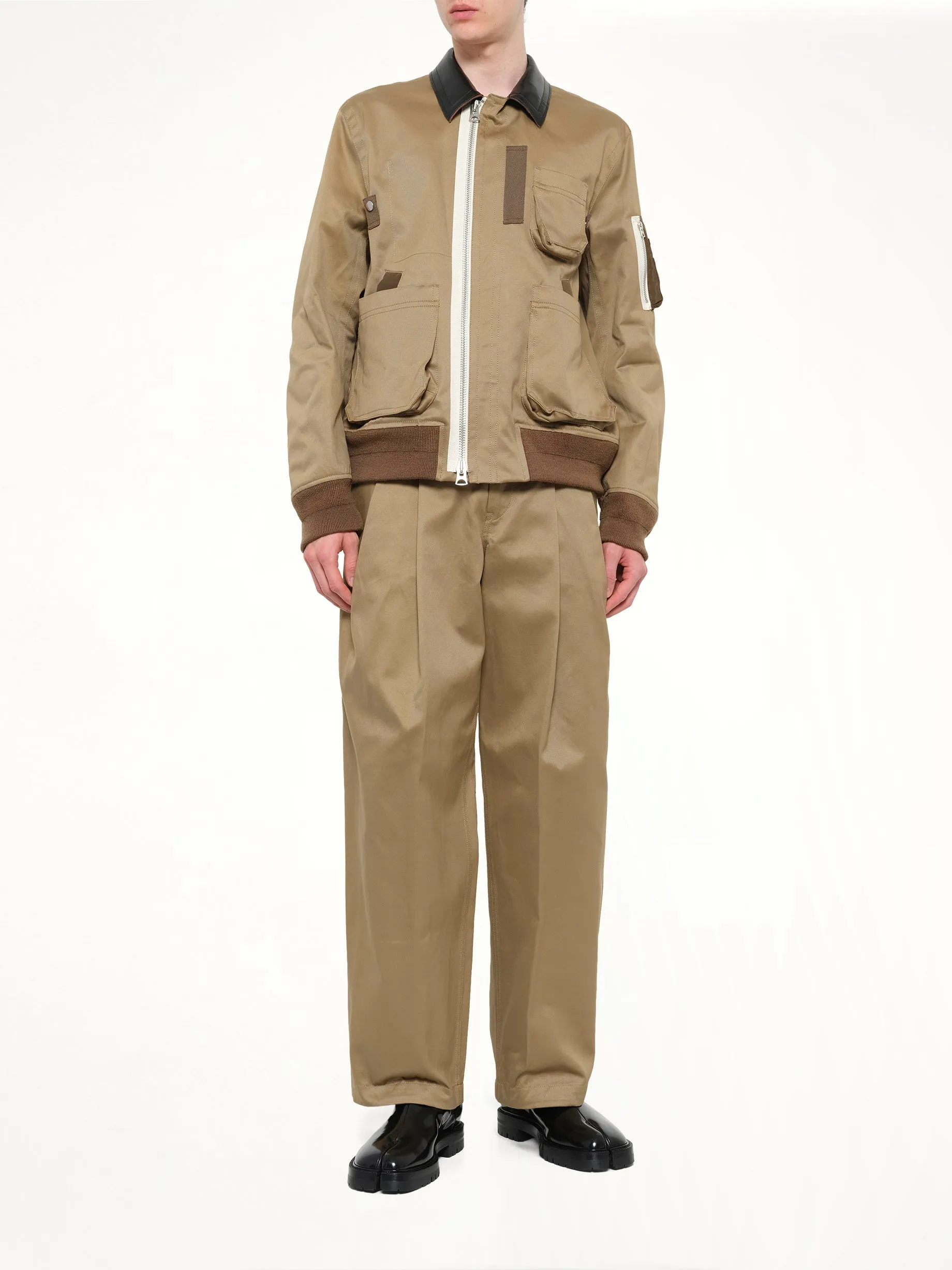 Cotton Chino Blouson in Dark Beige sold by MARAIS product image thumbnail 4