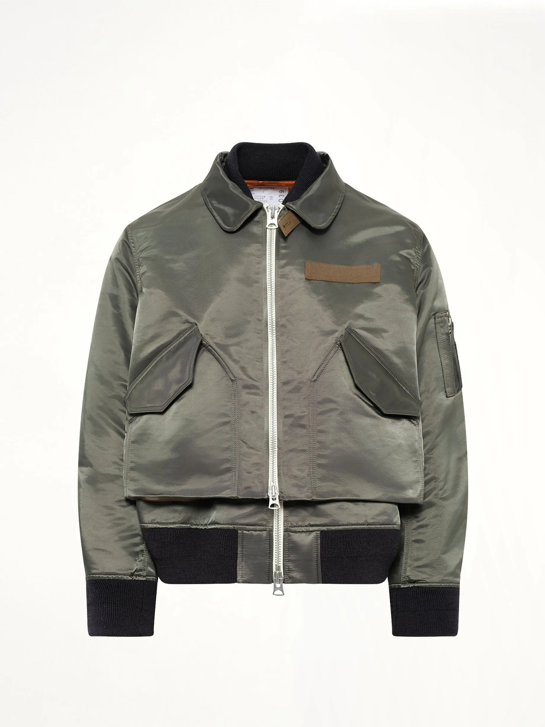 Cotton Nylon Twill Blouson in Dark Khaki sold by MARAIS product image thumbnail 2