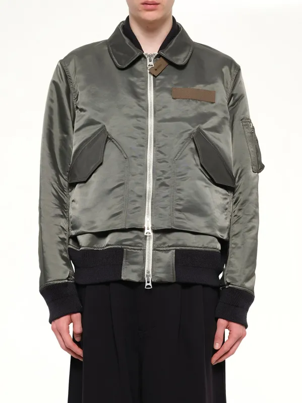 Cotton Nylon Twill Blouson in Dark Khaki made by Sacai