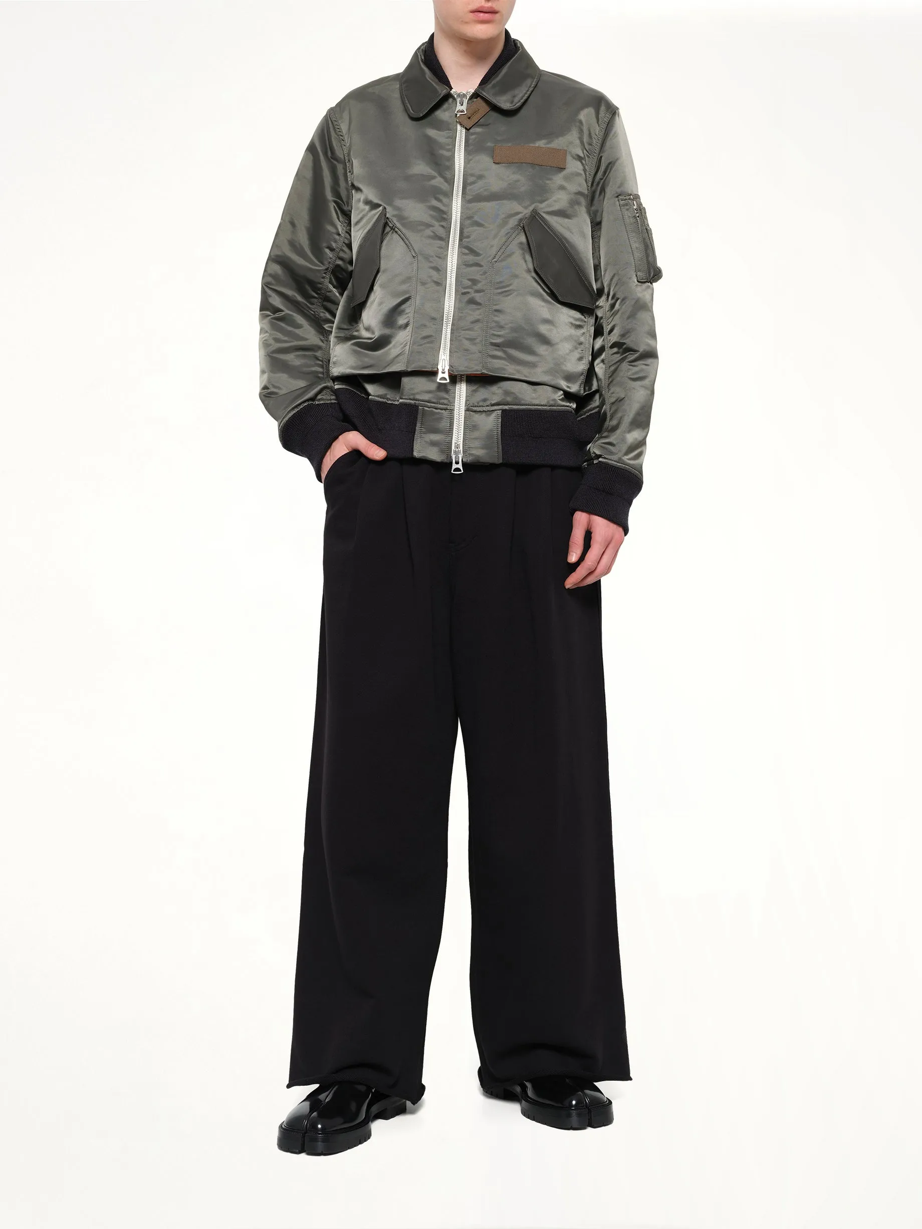 Cotton Nylon Twill Blouson in Dark Khaki sold by MARAIS product image thumbnail 4
