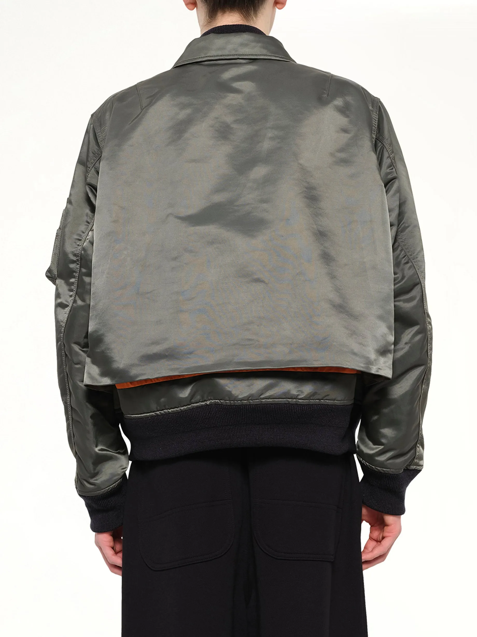 Cotton Nylon Twill Blouson in Dark Khaki sold by MARAIS product image thumbnail 5