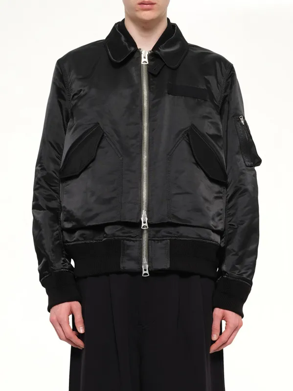 Cotton Nylon Twill Blouson in Black made by Sacai