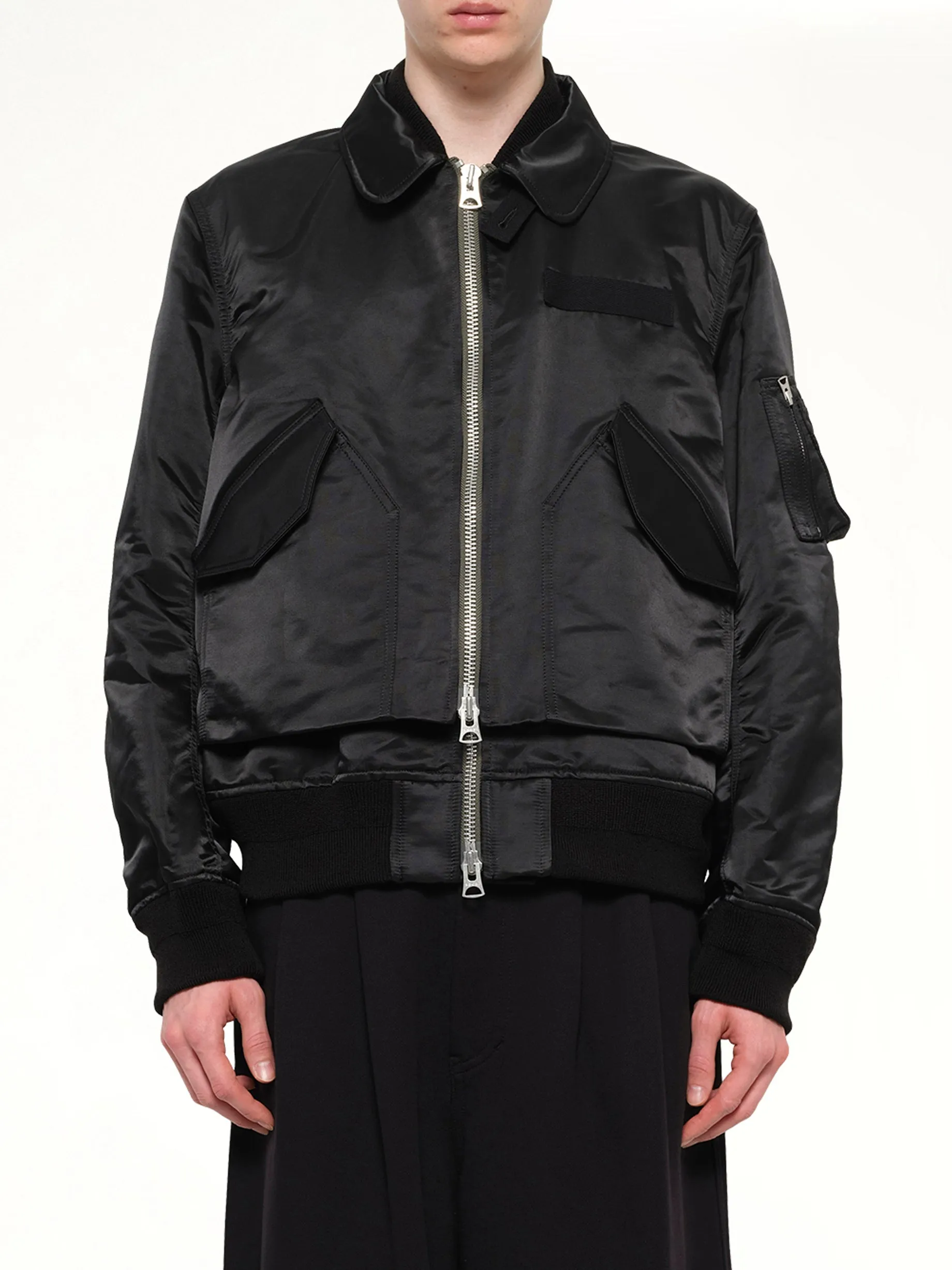 Cotton Nylon Twill Blouson in Black sold by MARAIS