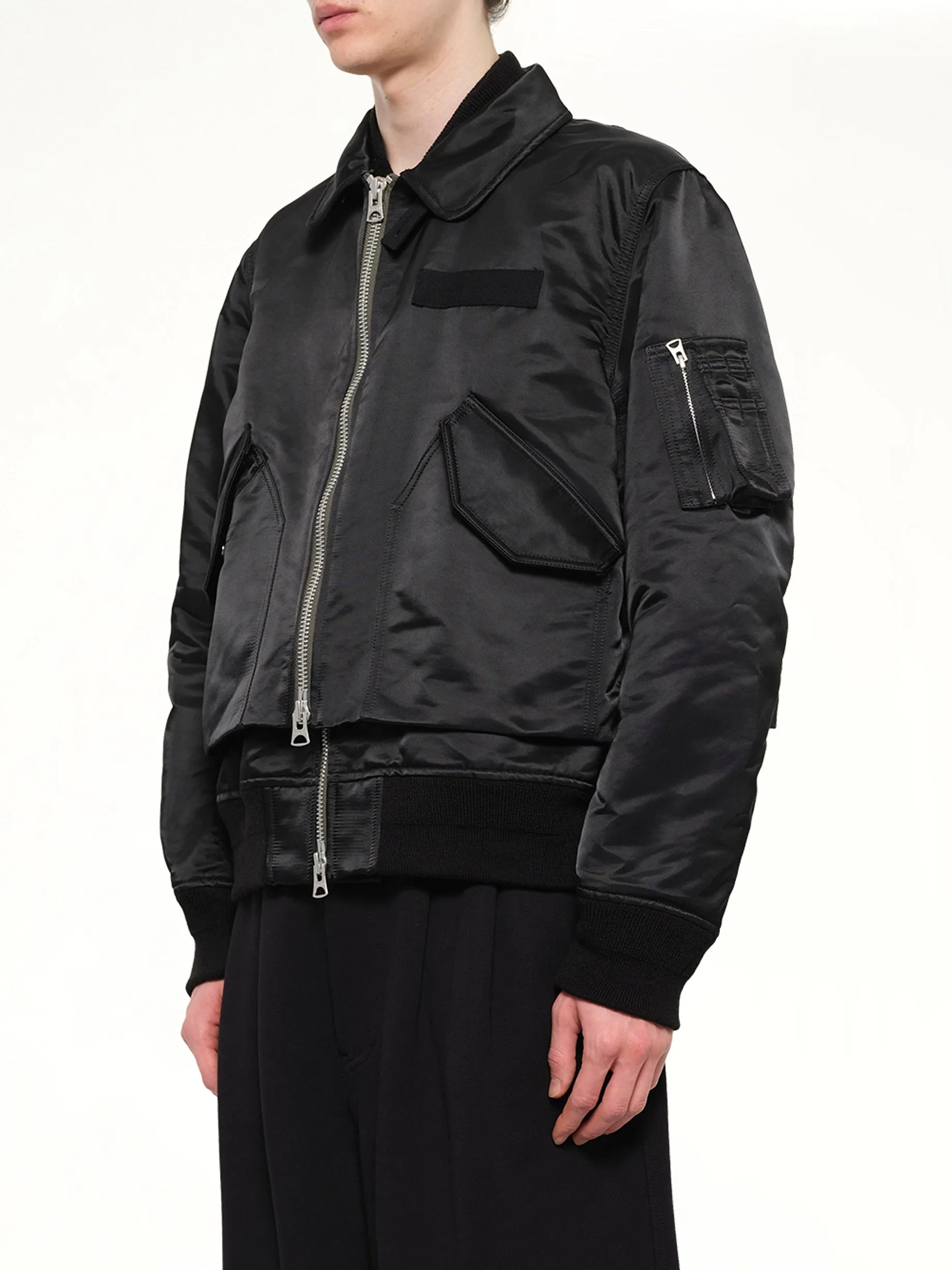 Cotton Nylon Twill Blouson in Black sold by MARAIS product image thumbnail 3