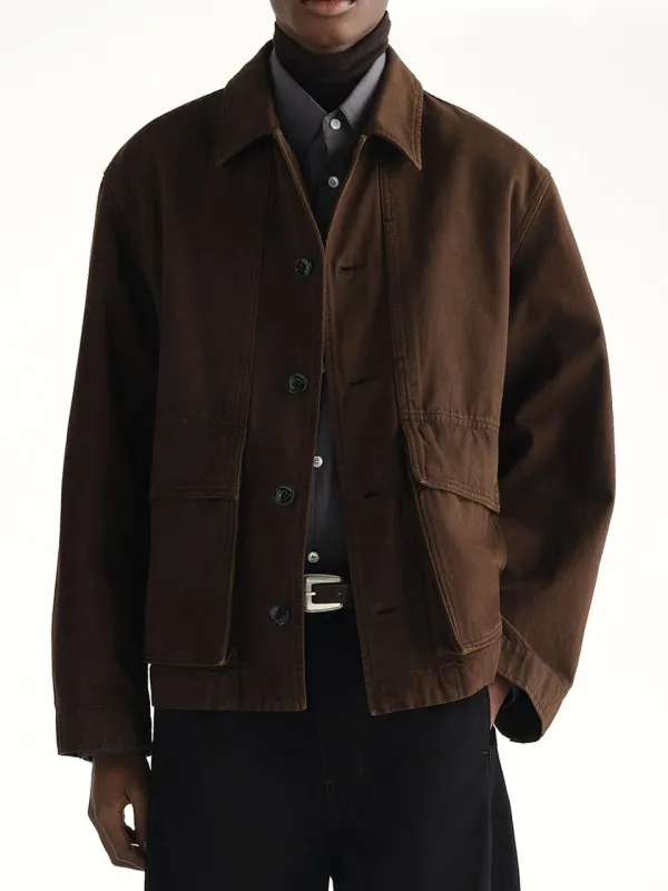 Boxy Jacket in Ristretto made by Lemaire