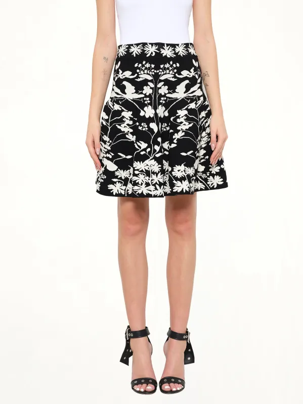 Alexander McQueen Spine Jacquard Mini Skirt in Black/Ivory made by Alexander McQueen