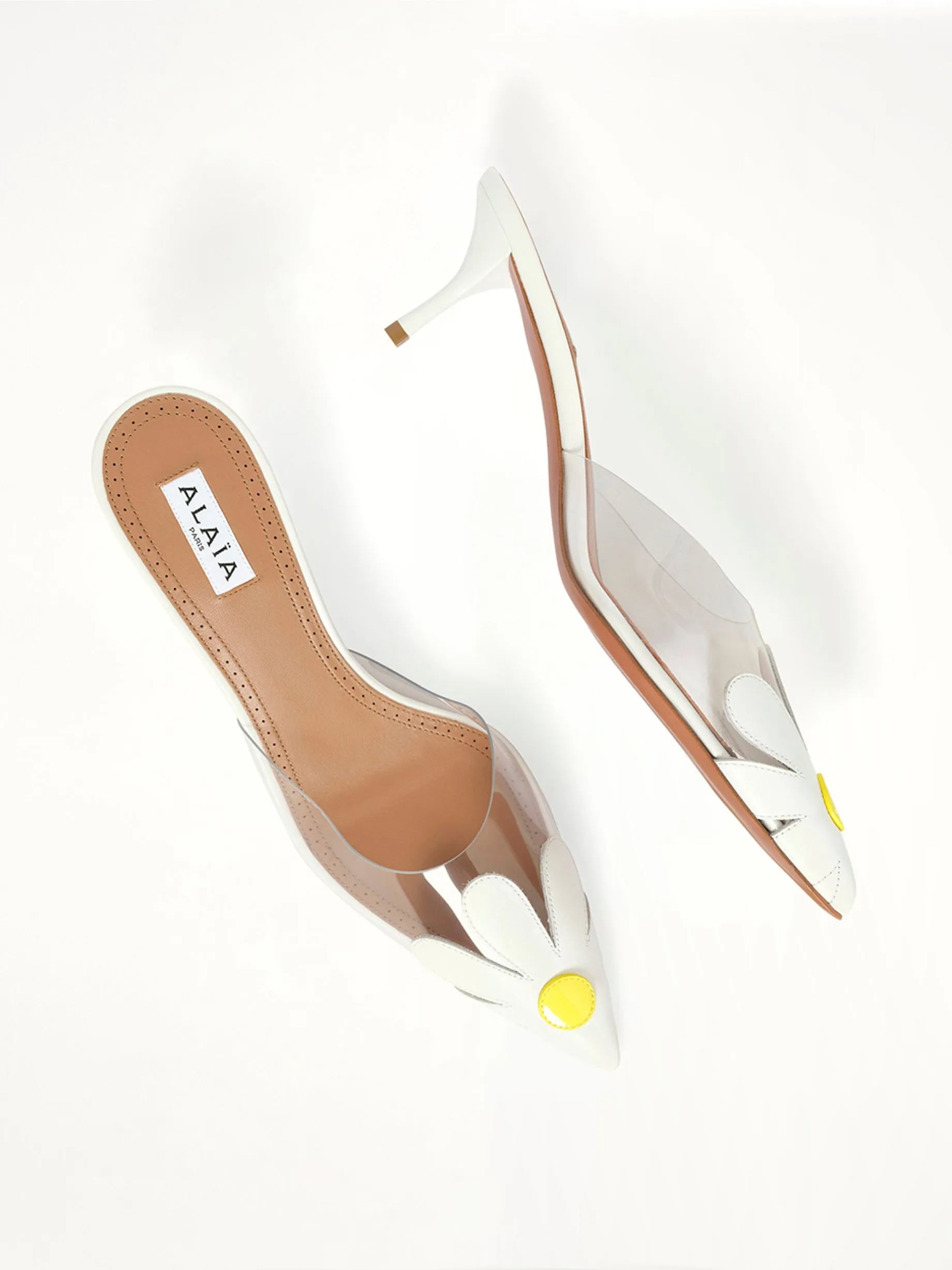 Bloom Mules in Lemon/White sold by MARAIS product image thumbnail 4