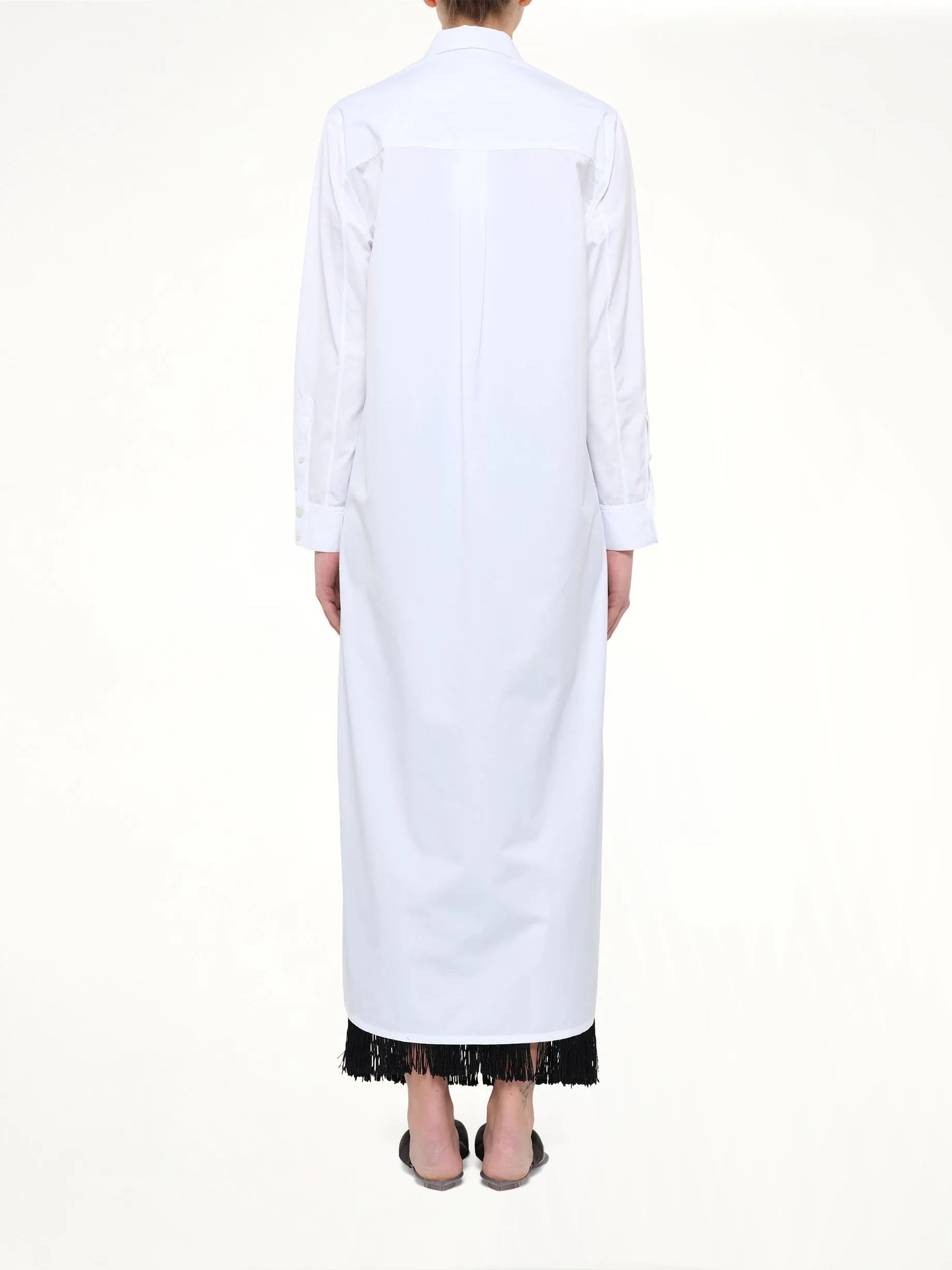 Cotton Poplin Asymmetric Shirt in White sold by MARAIS product image thumbnail 5