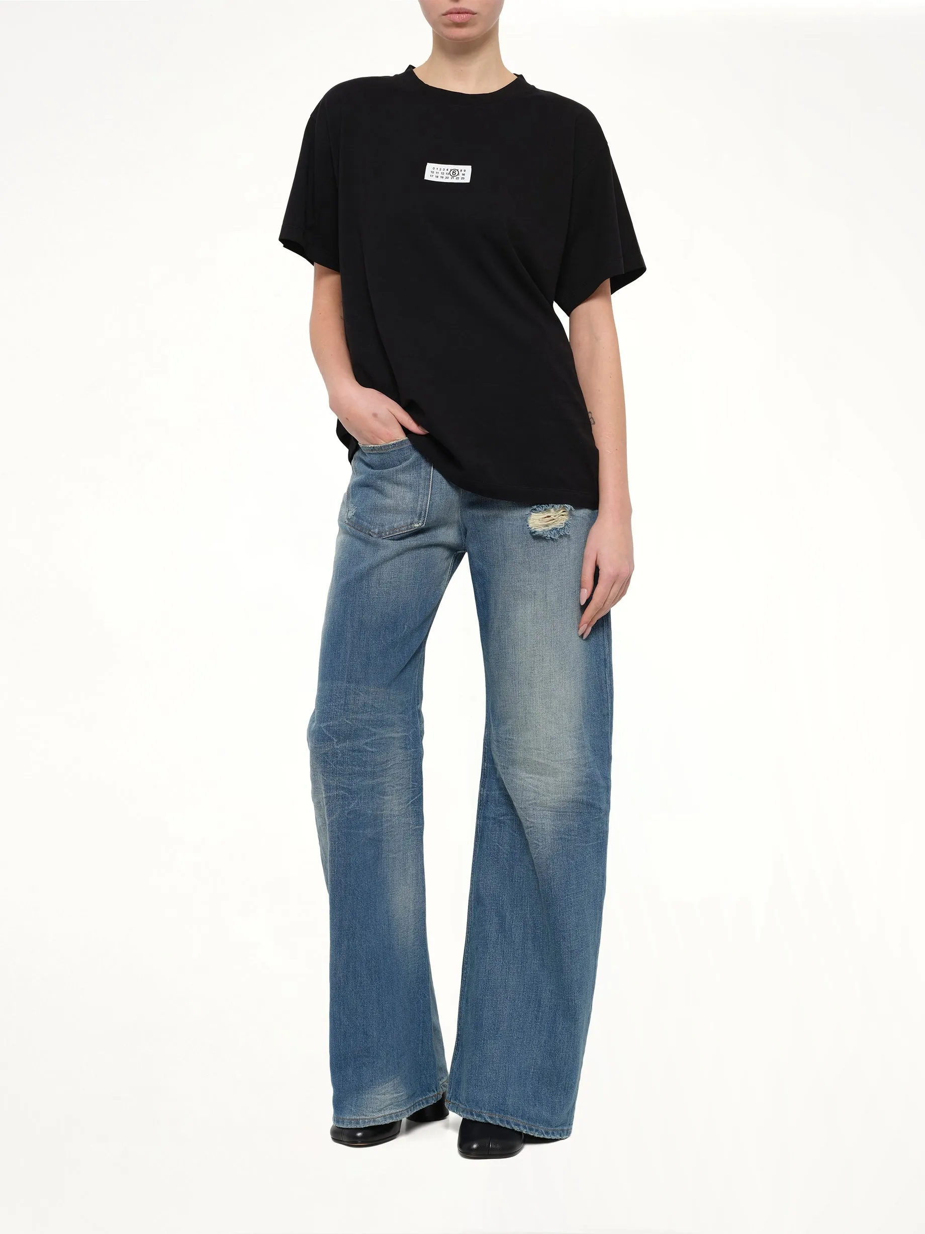 MM6 Patch T-Shirt in Black sold by MARAIS product image thumbnail 4