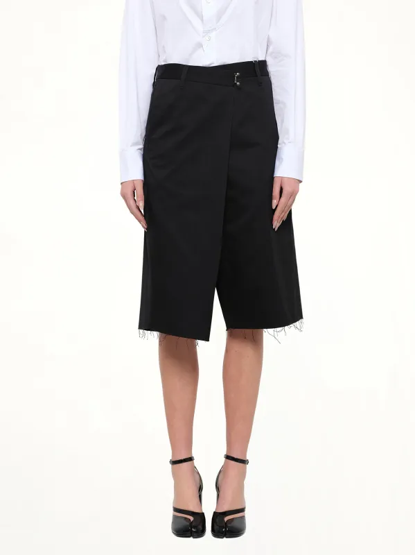 Wrap Shorts in Black made by Maison Margiela