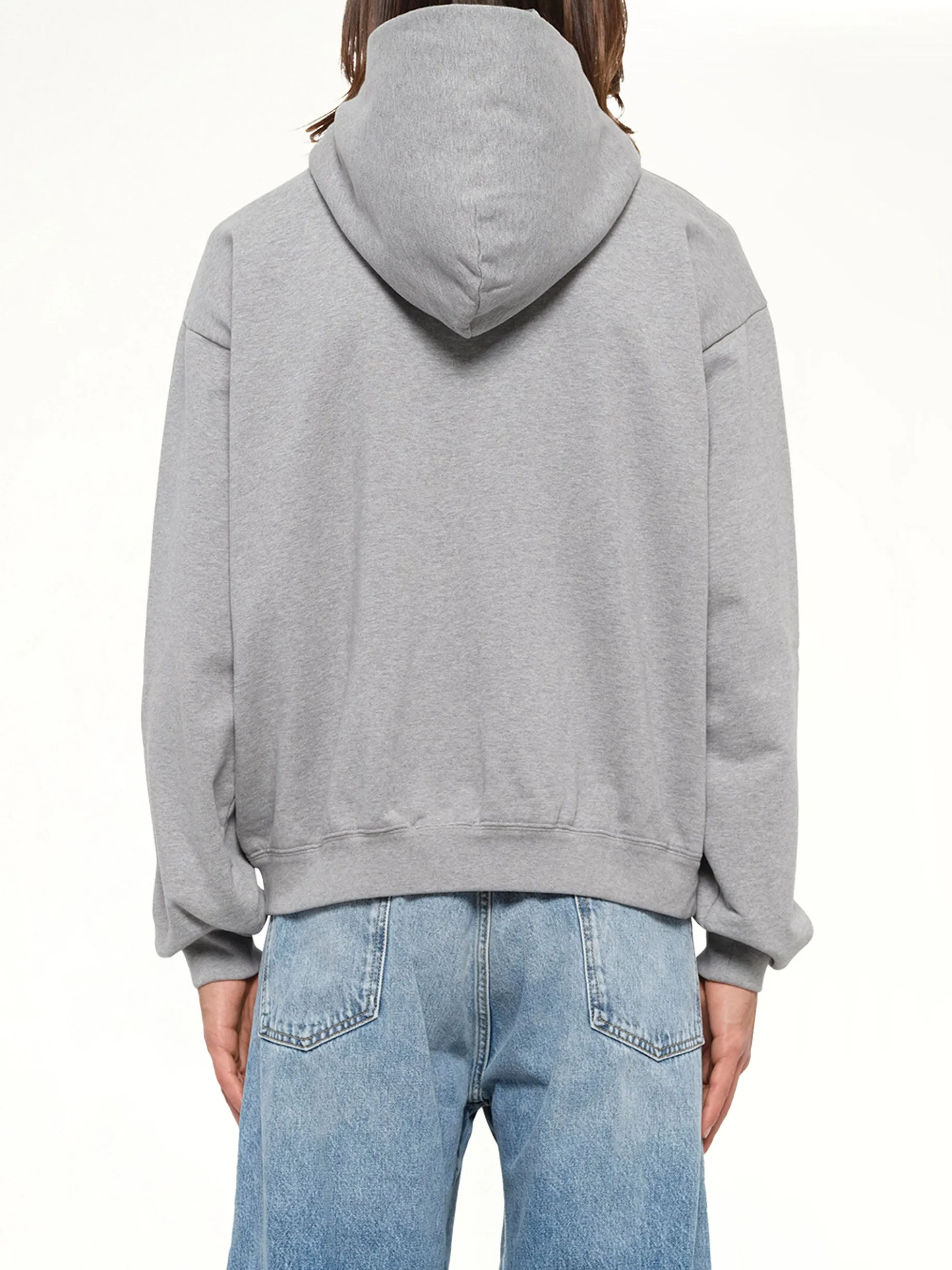 Logo Zip Hoodie in Grey Melange sold by MARAIS product image thumbnail 5
