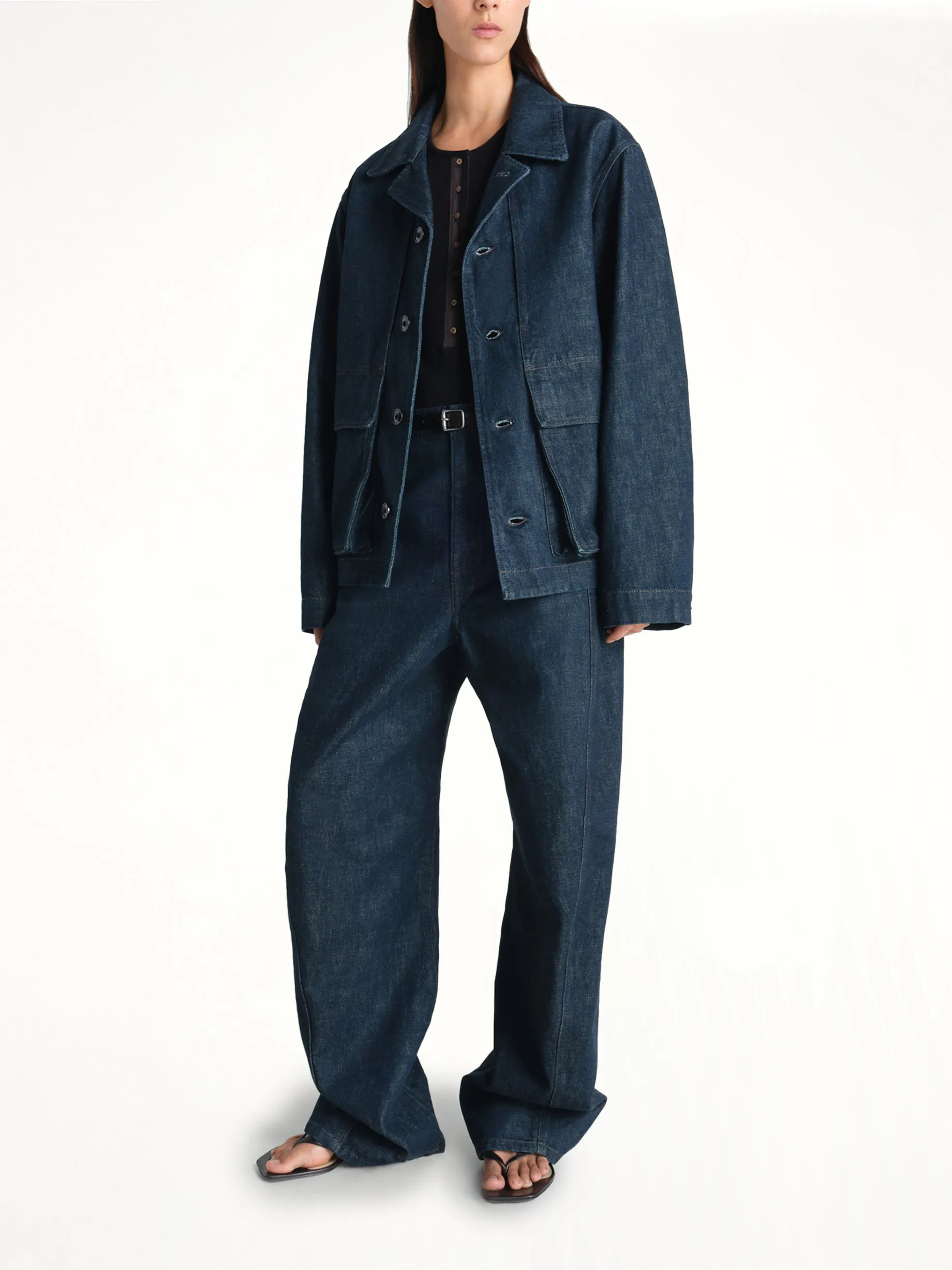 Boxy Jacket in Denim Indigo sold by MARAIS product image thumbnail 4