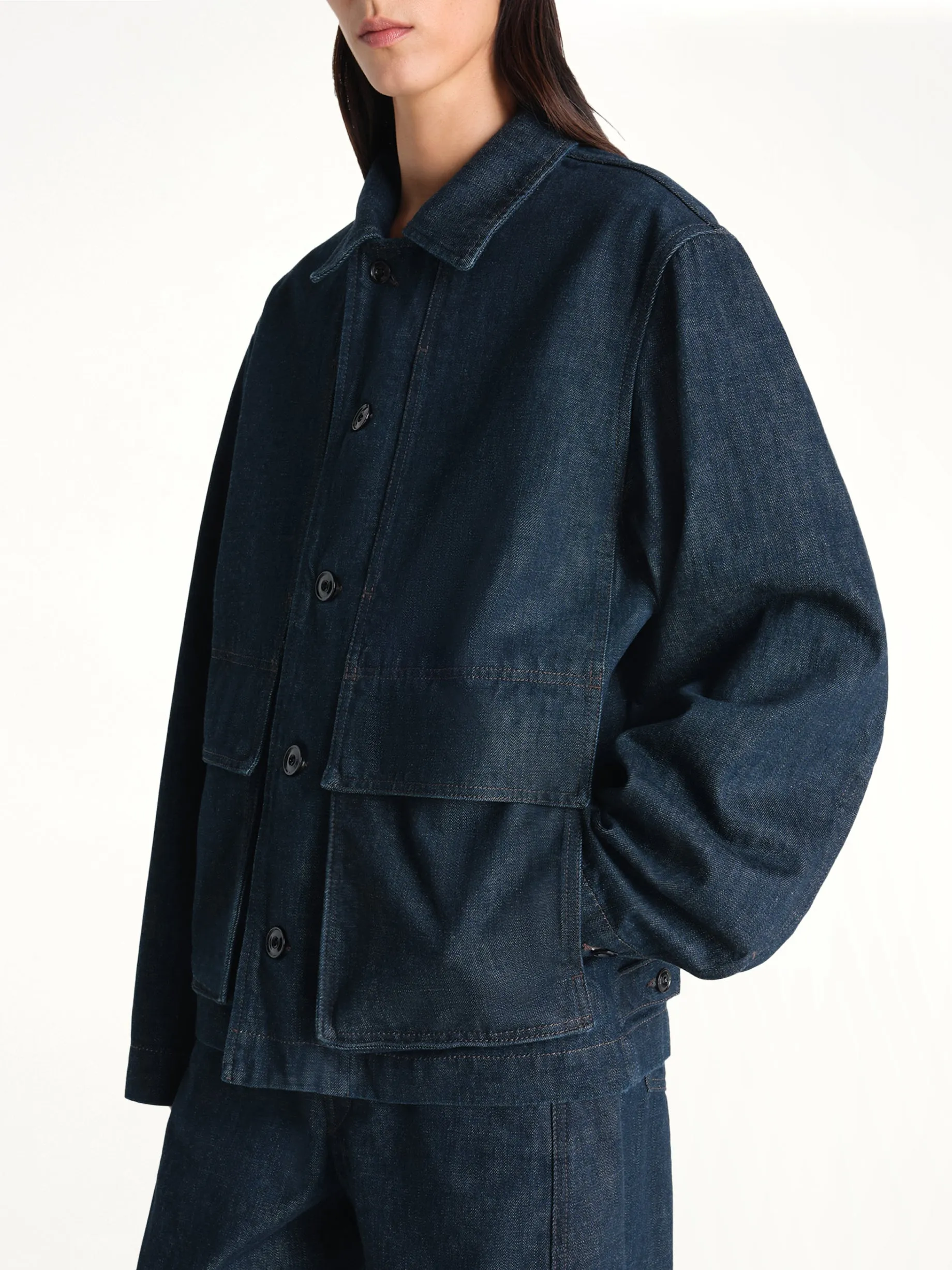 Boxy Jacket in Denim Indigo sold by MARAIS product image thumbnail 3