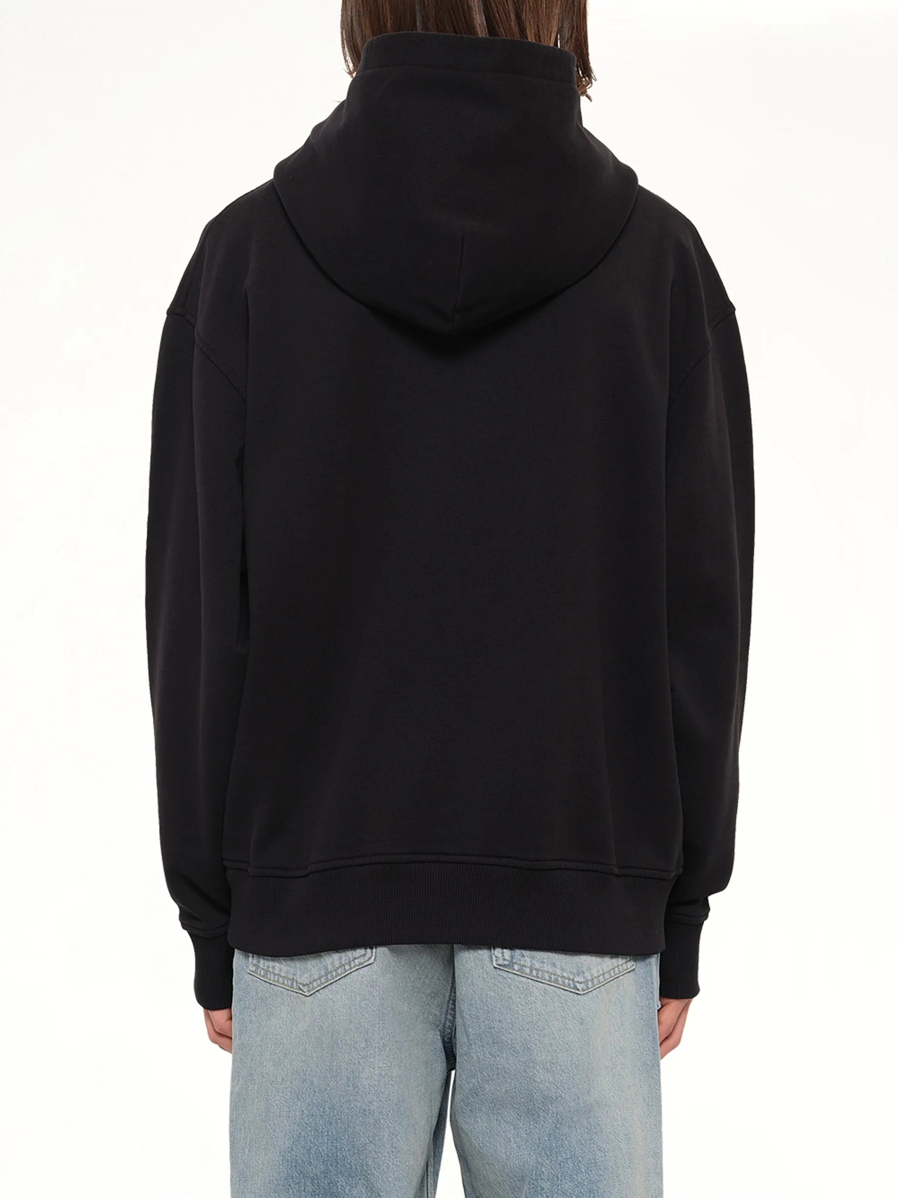 Neck Logo Regular Hoodie in Black/Off White sold by MARAIS product image thumbnail 5