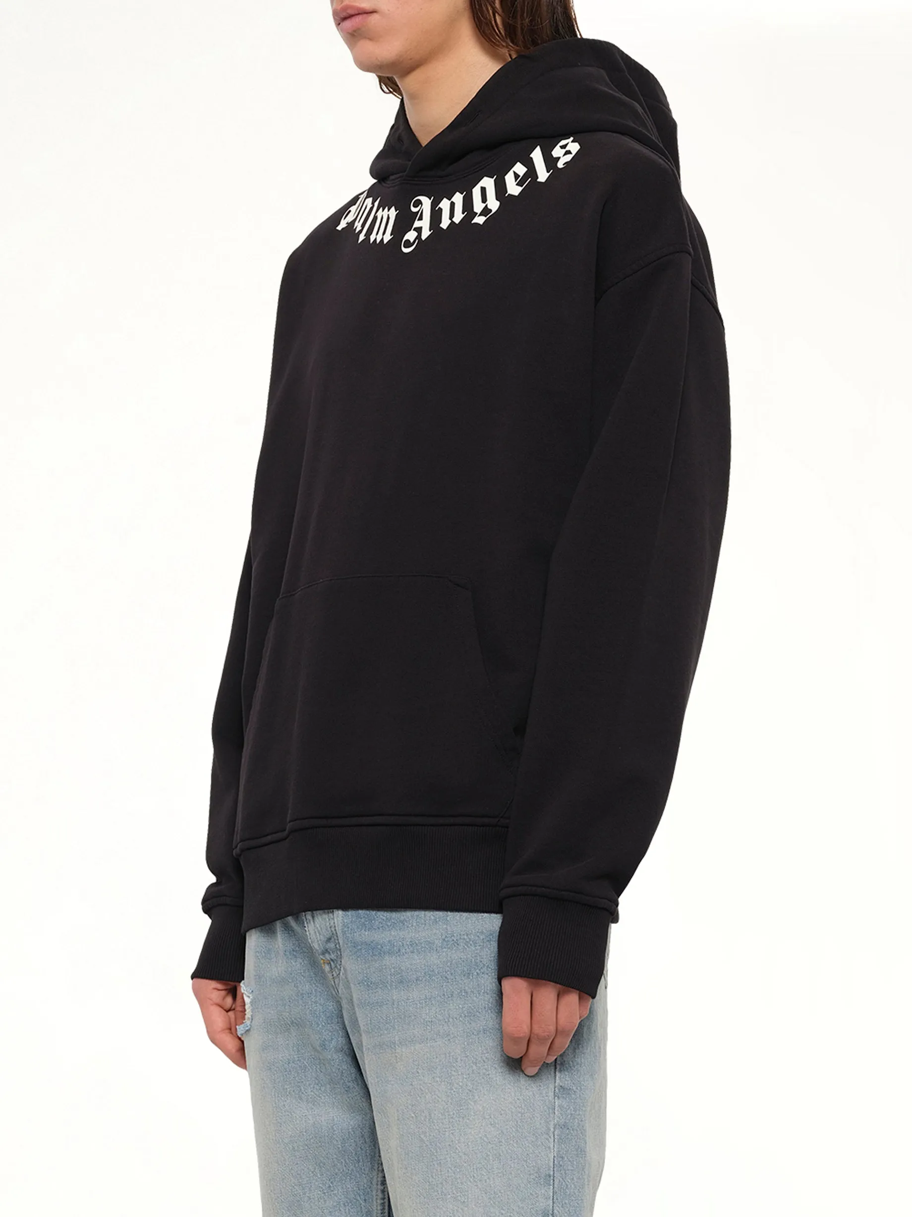Neck Logo Regular Hoodie in Black/Off White sold by MARAIS product image thumbnail 3