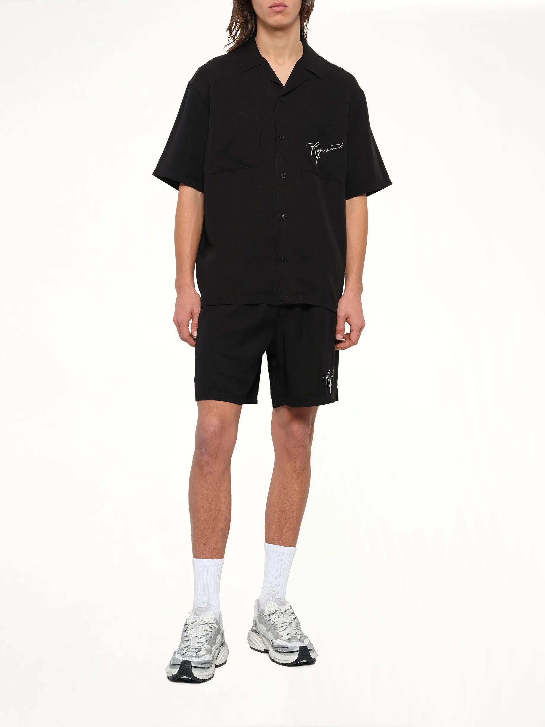 Love And Kisses Resort Shirt in Jet Black sold by MARAIS product image thumbnail 4