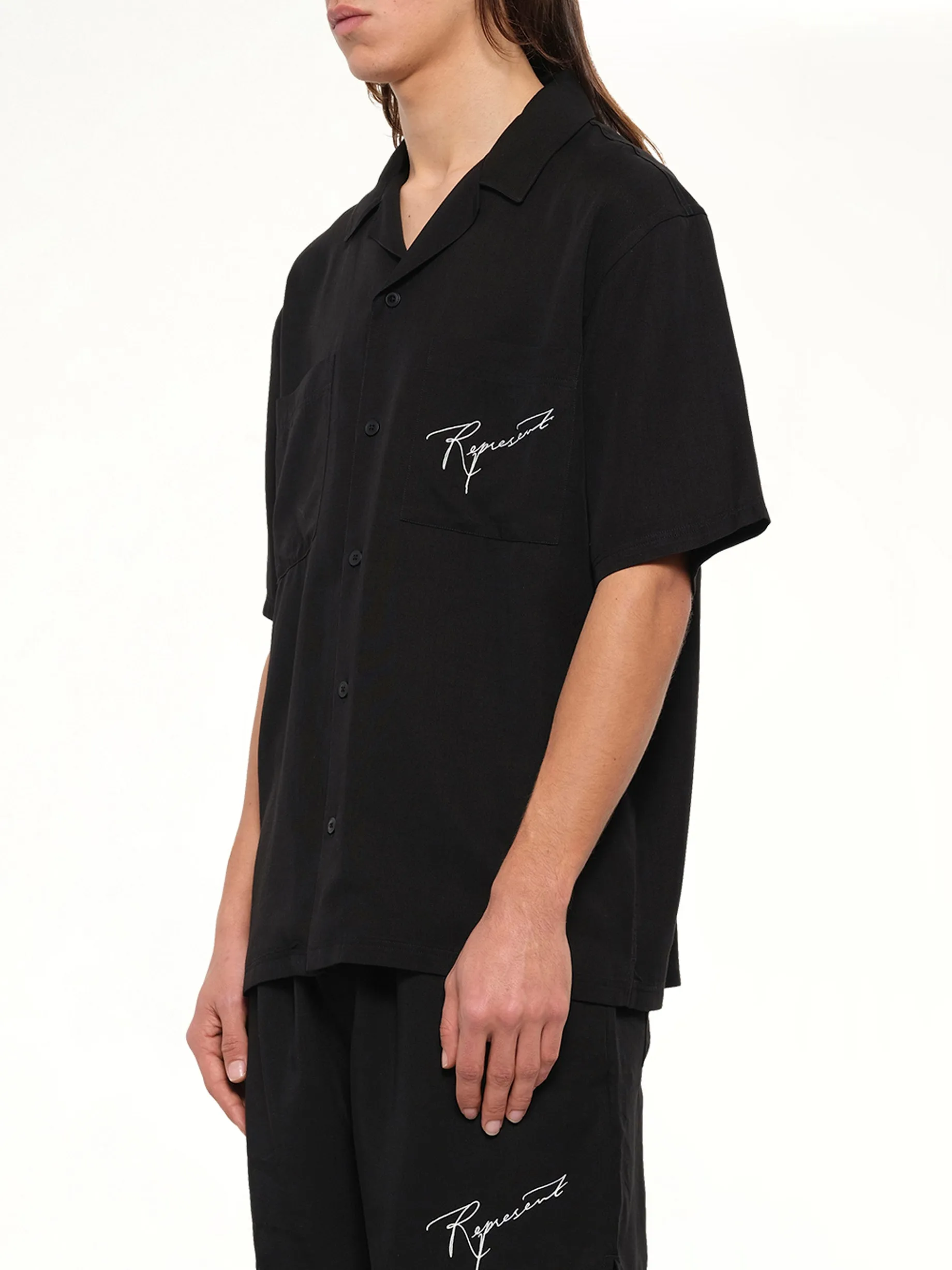 Love And Kisses Resort Shirt in Jet Black sold by MARAIS product image thumbnail 3