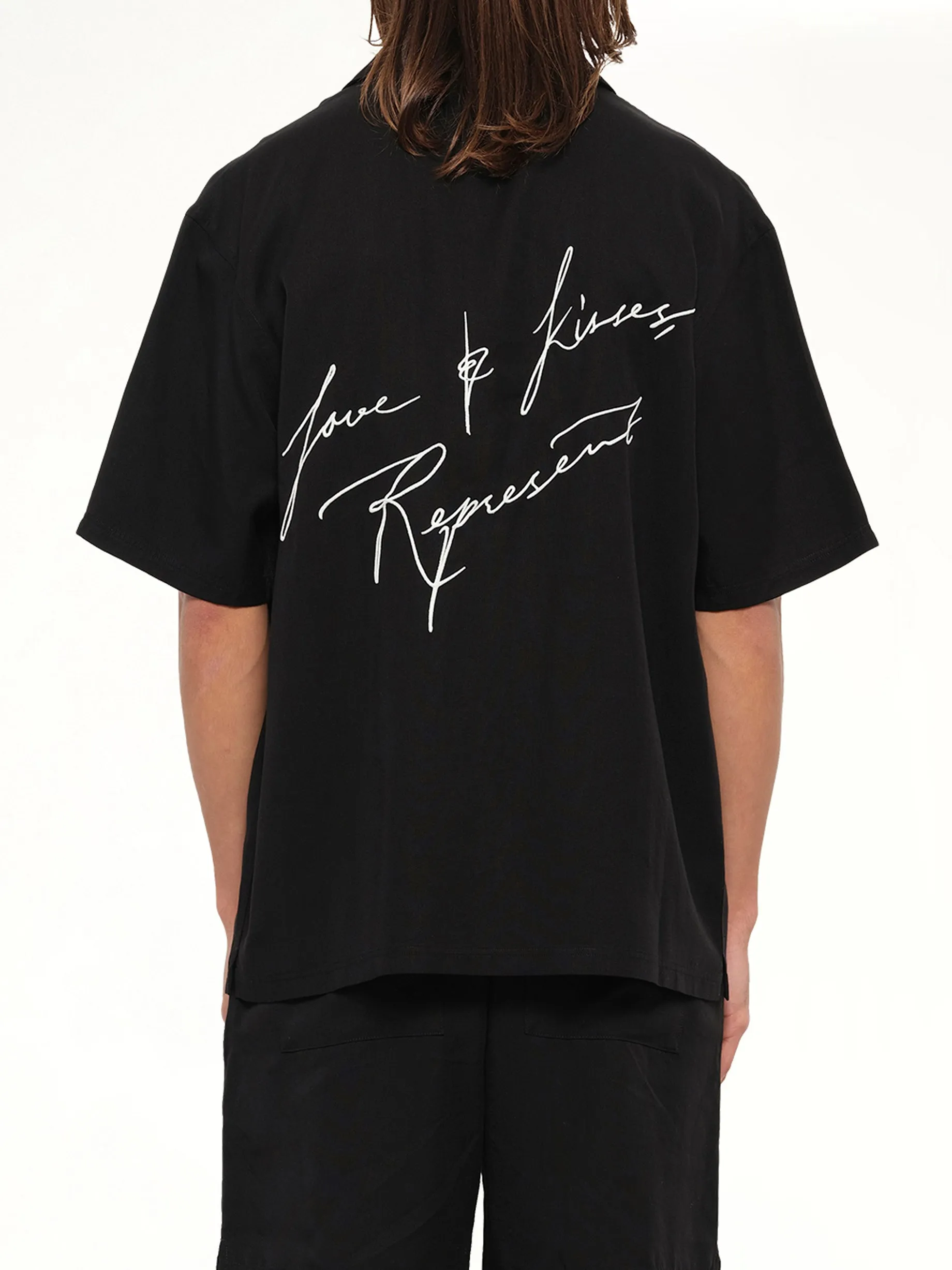 Love And Kisses Resort Shirt in Jet Black sold by MARAIS product image thumbnail 5