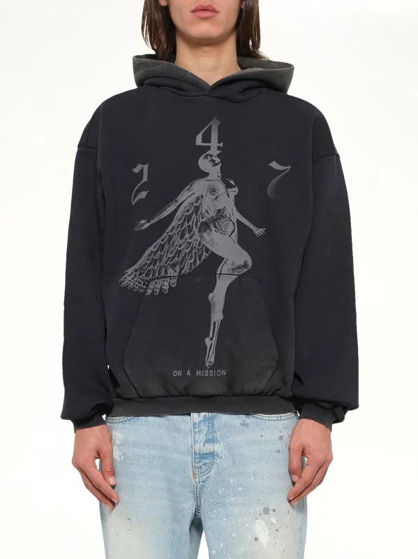 247 Angel Hood in Vintage Black made by Represent