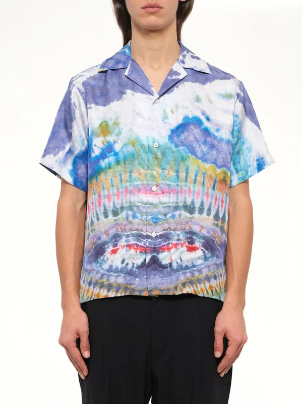 Tie Dye Short Sleeve Shirt in Multicolor made by AMIRI