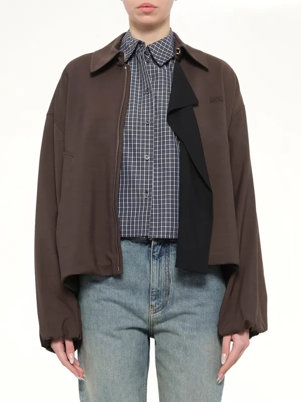 Fluid Viscose & Wool Jacket in Brown made by Loewe
